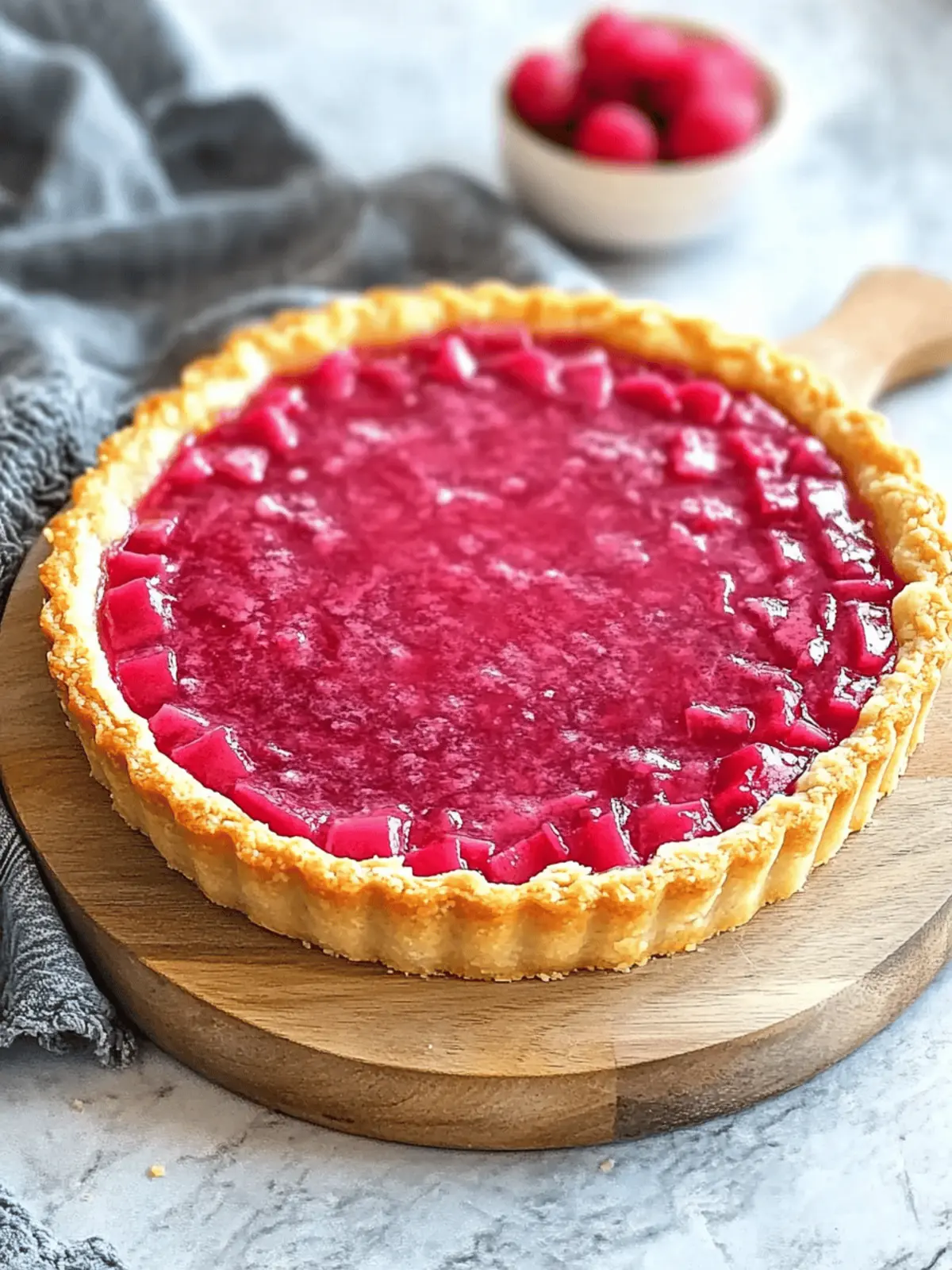 Sweet Rhubarb Custard Tart