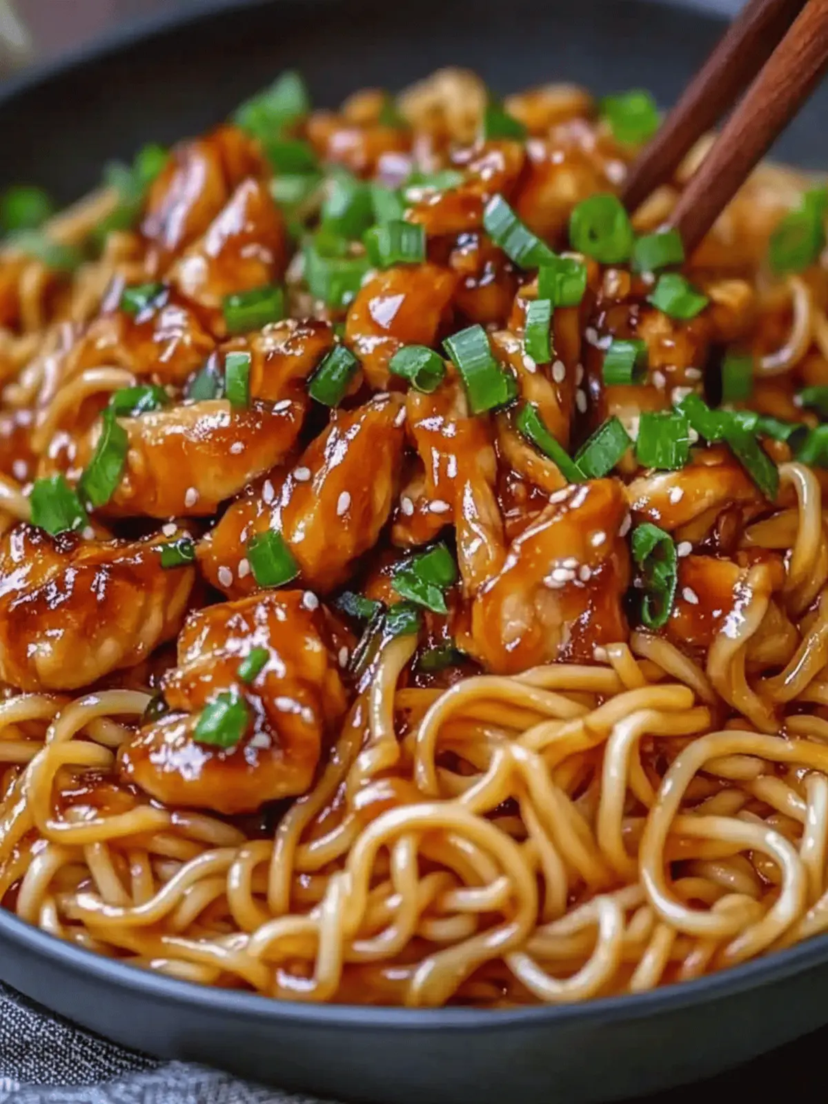 Sticky Garlic Chicken Noodles