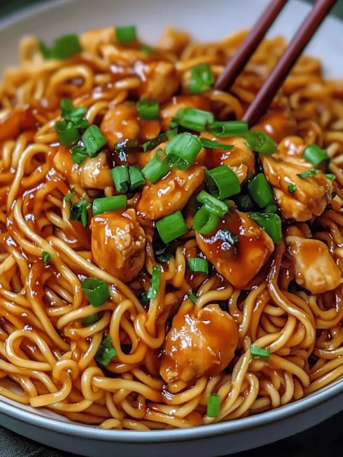 Sticky Garlic Chicken Noodles