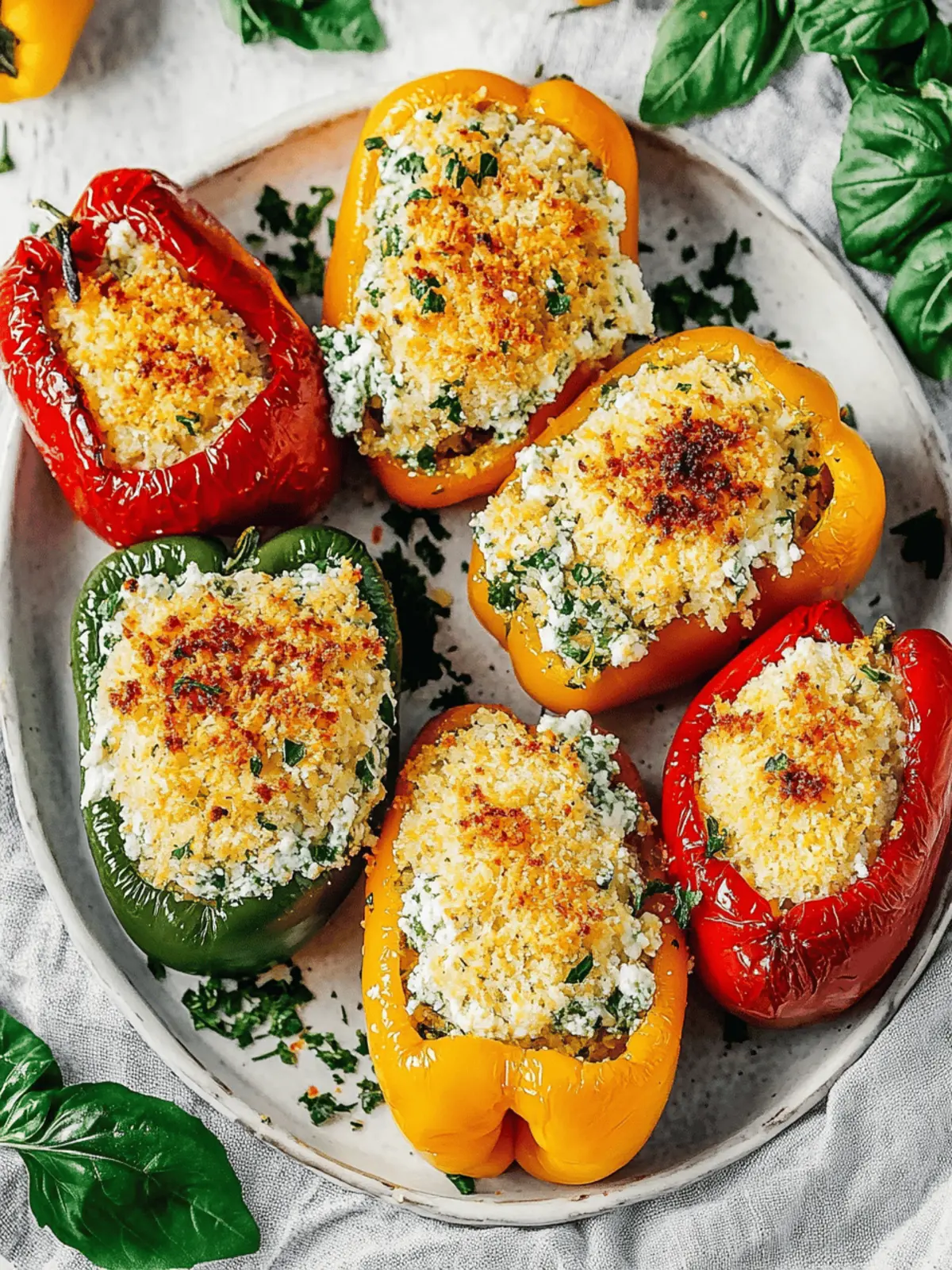 Herby Ricotta Stuffed Peppers