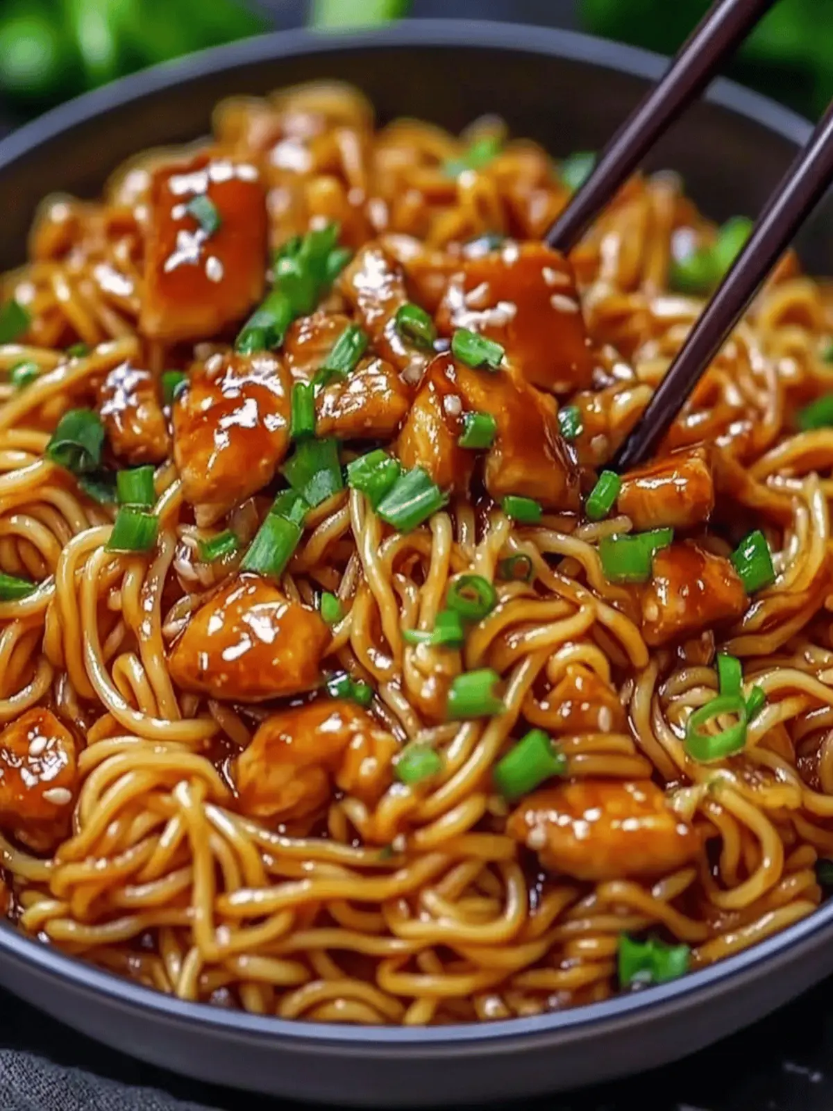 Sticky Garlic Chicken Noodles