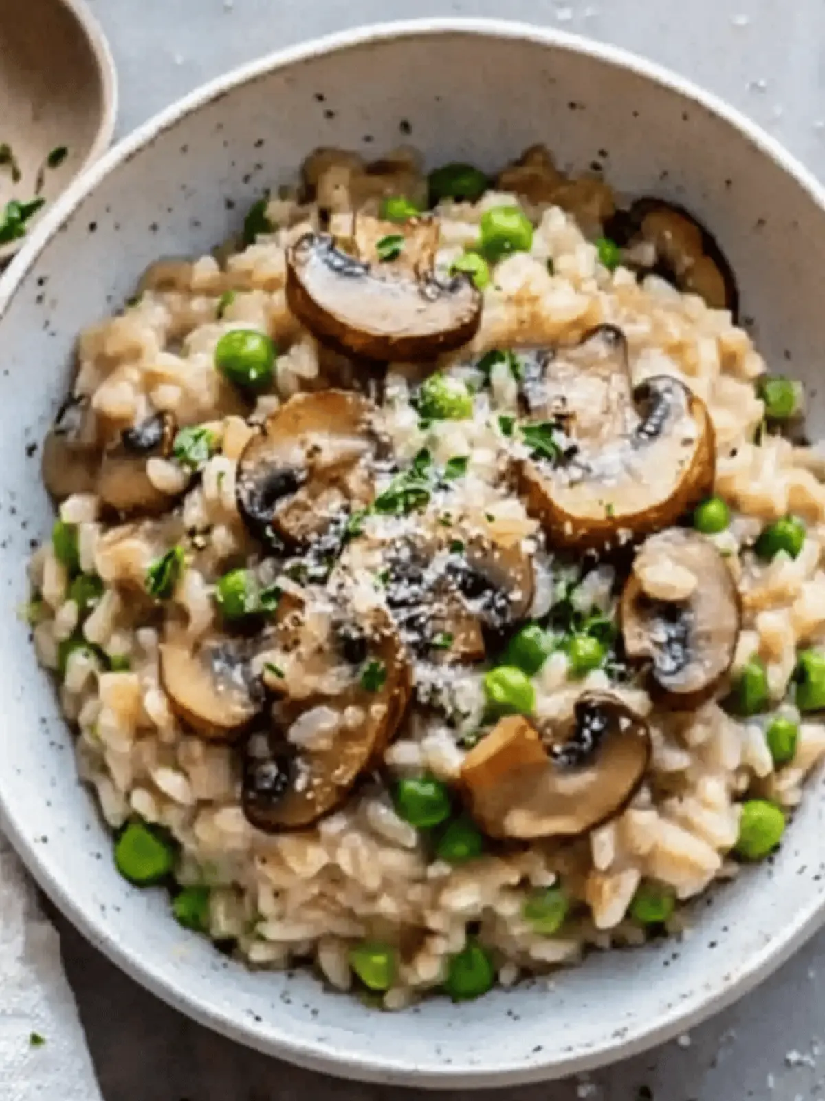 Creamy Mushroom and Pea Risotto