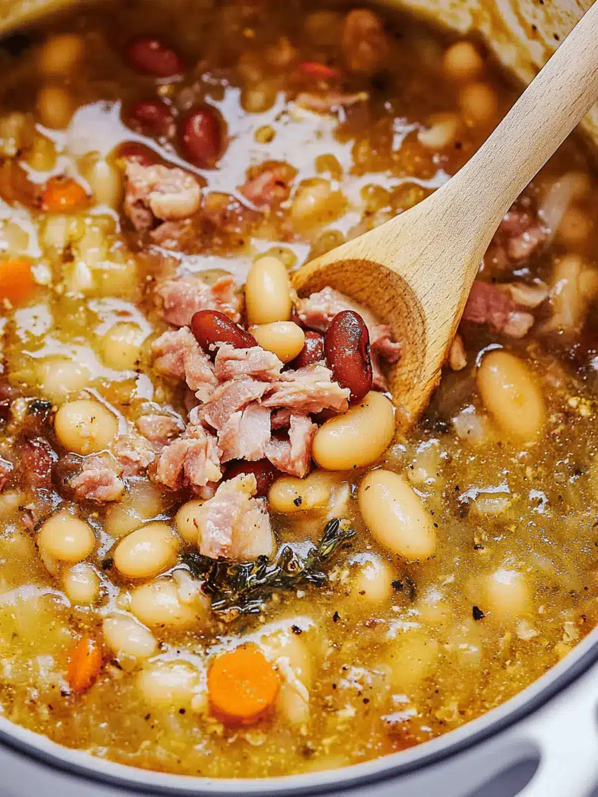beans cooked with ham hocks