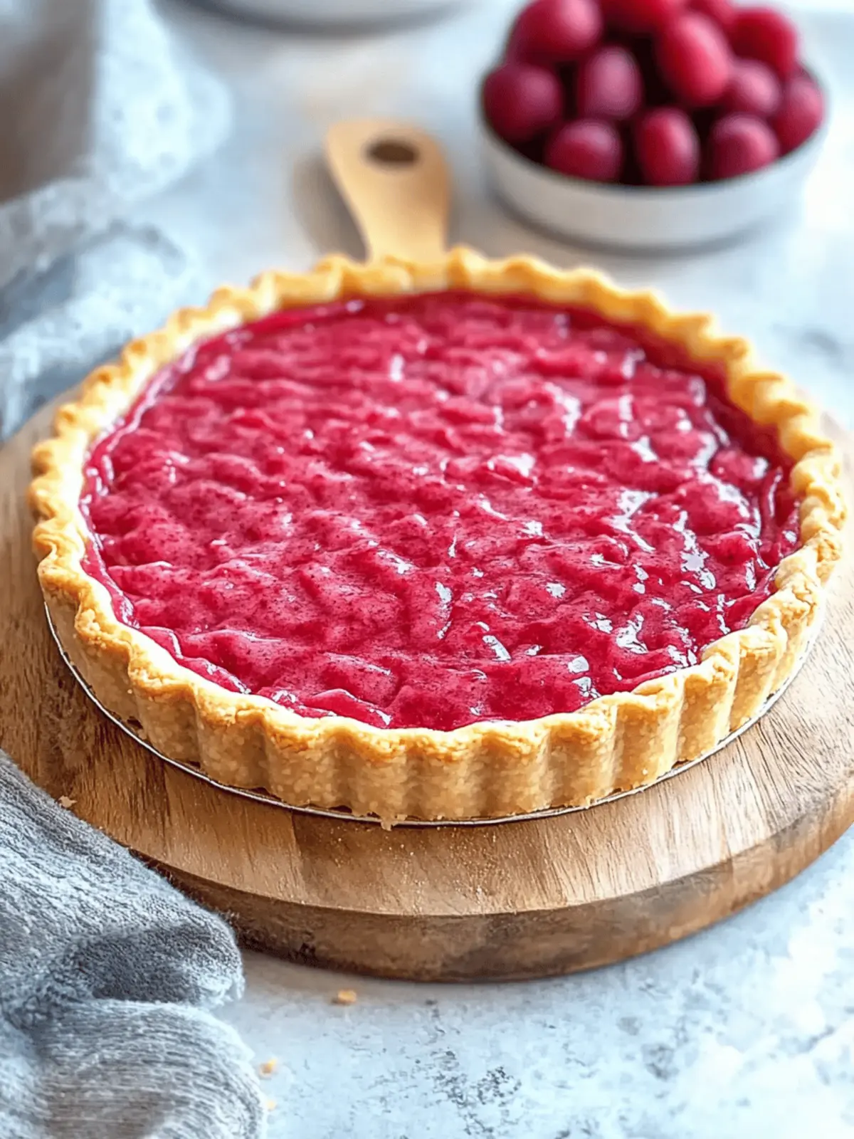 Sweet Rhubarb Custard Tart