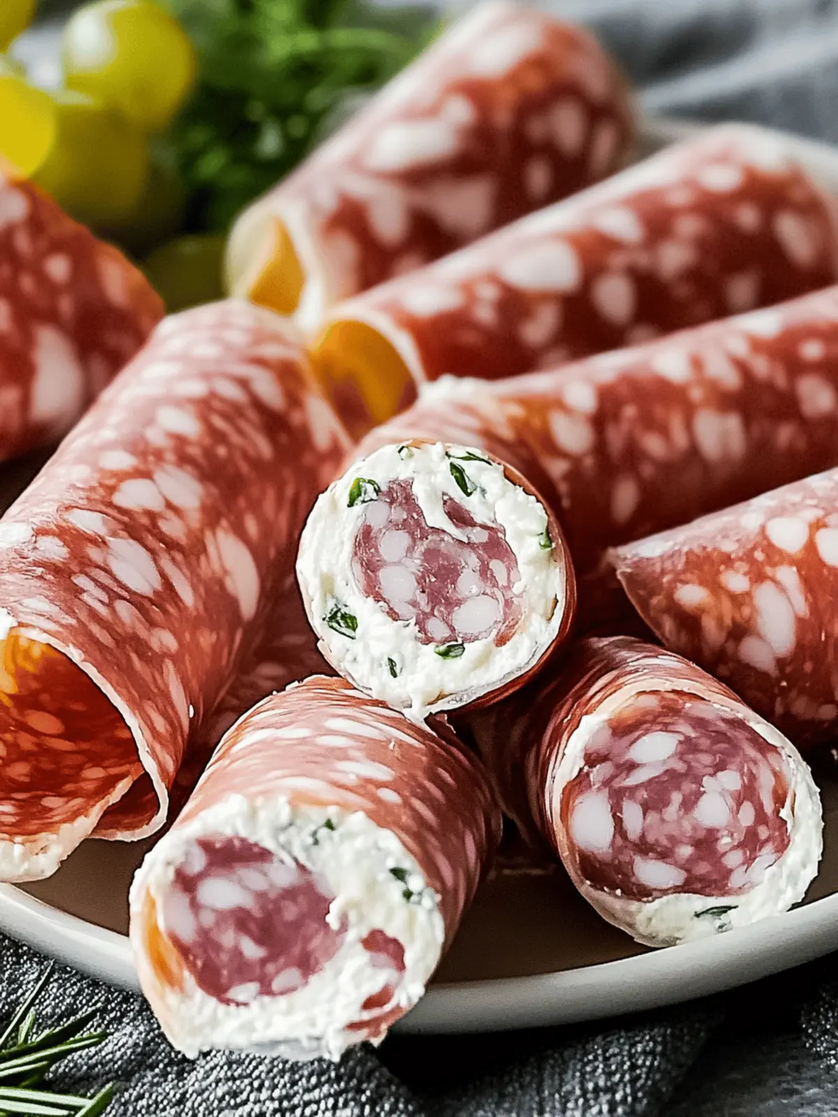 Cream Cheese Salami Roll Ups