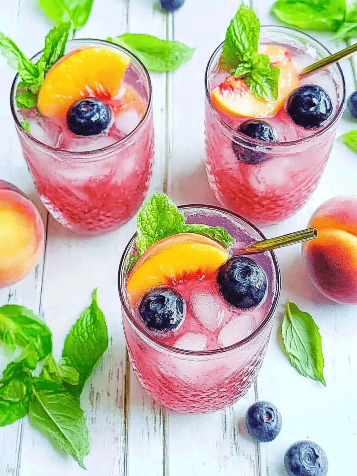 Blueberry and Peach Vodka Spritzer