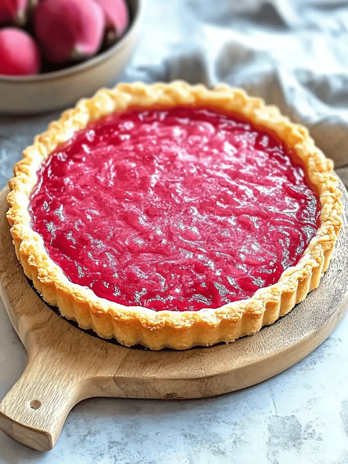 Sweet Rhubarb Custard Tart