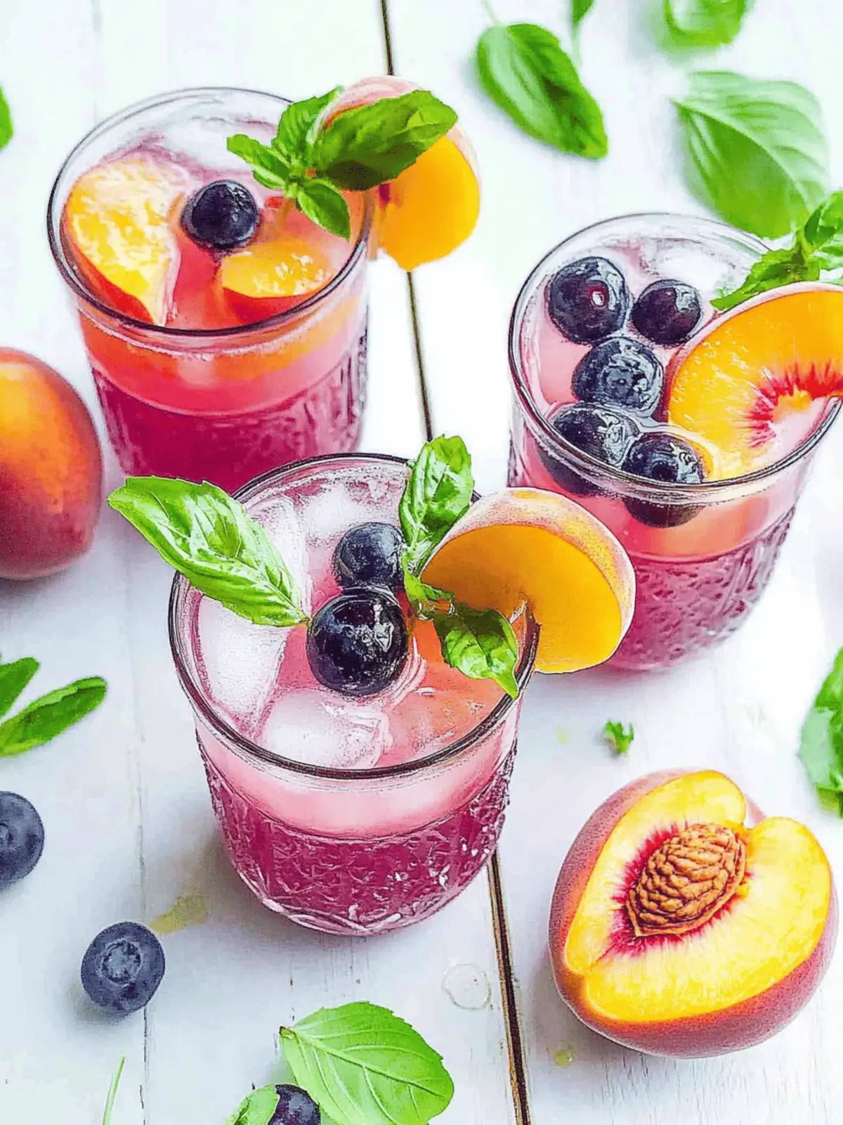 Blueberry and Peach Vodka Spritzer