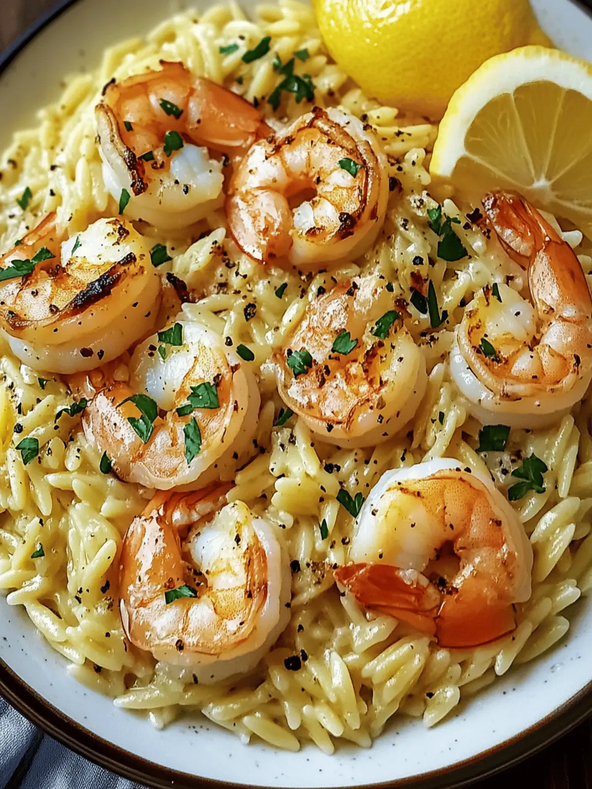 Shrimp Orzo In Lemon Garlic Sauce