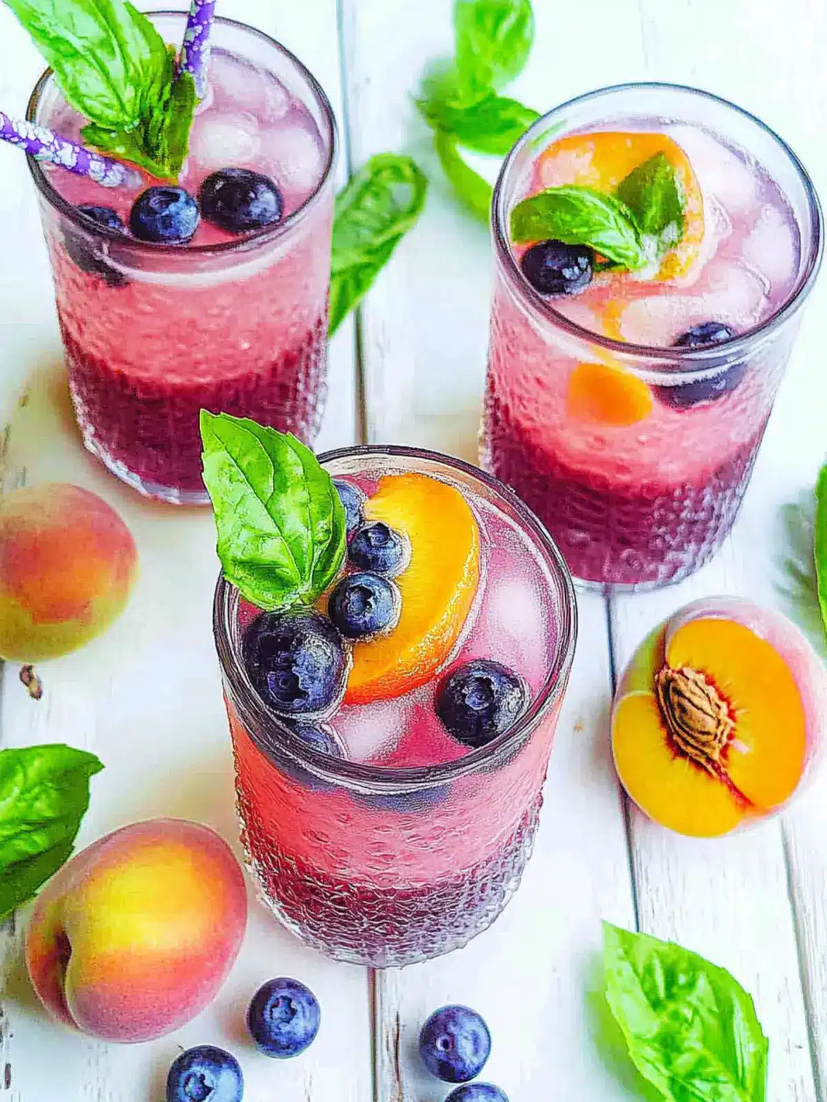 Blueberry and Peach Vodka Spritzer
