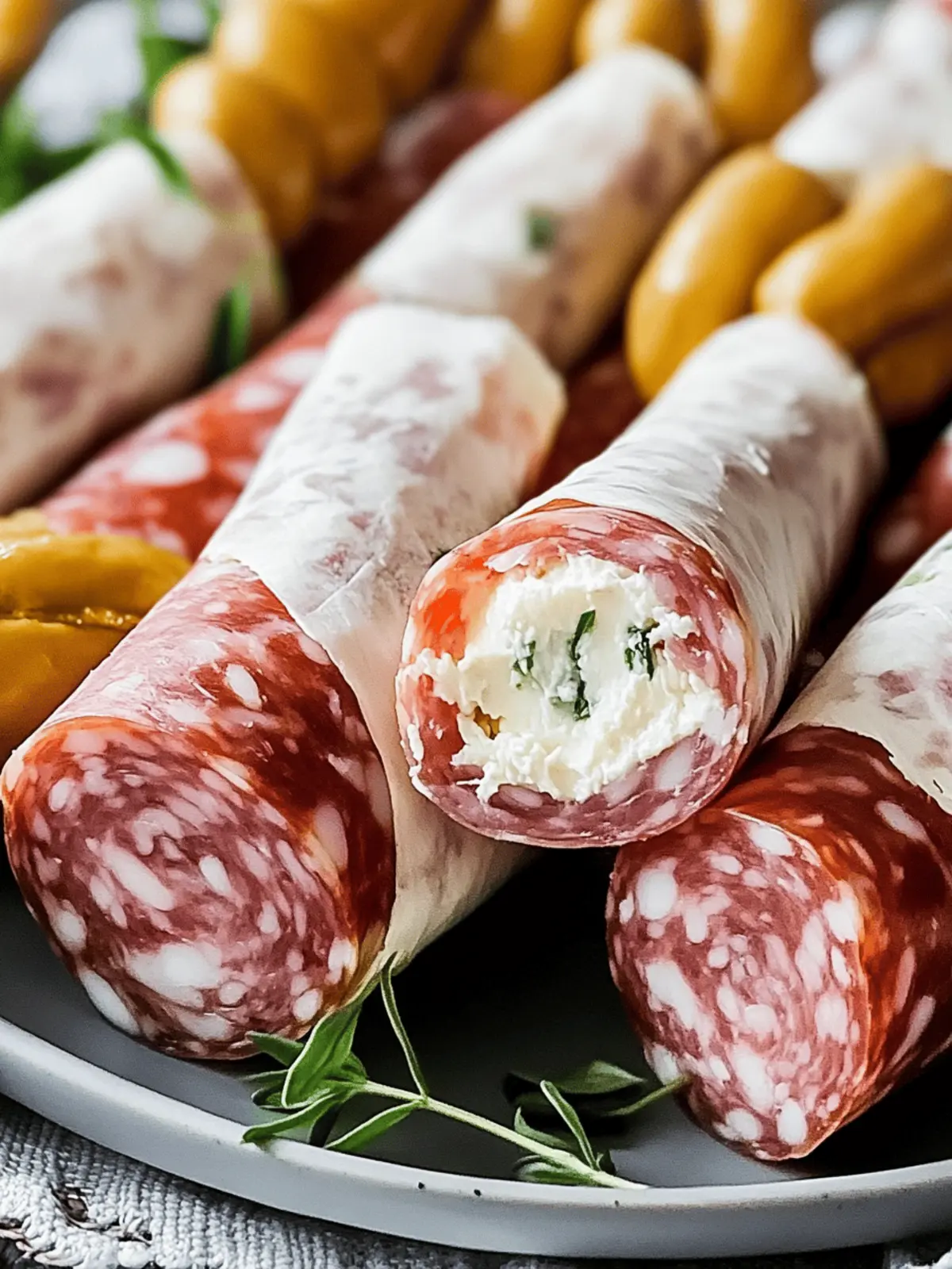 Cream Cheese Salami Roll Ups