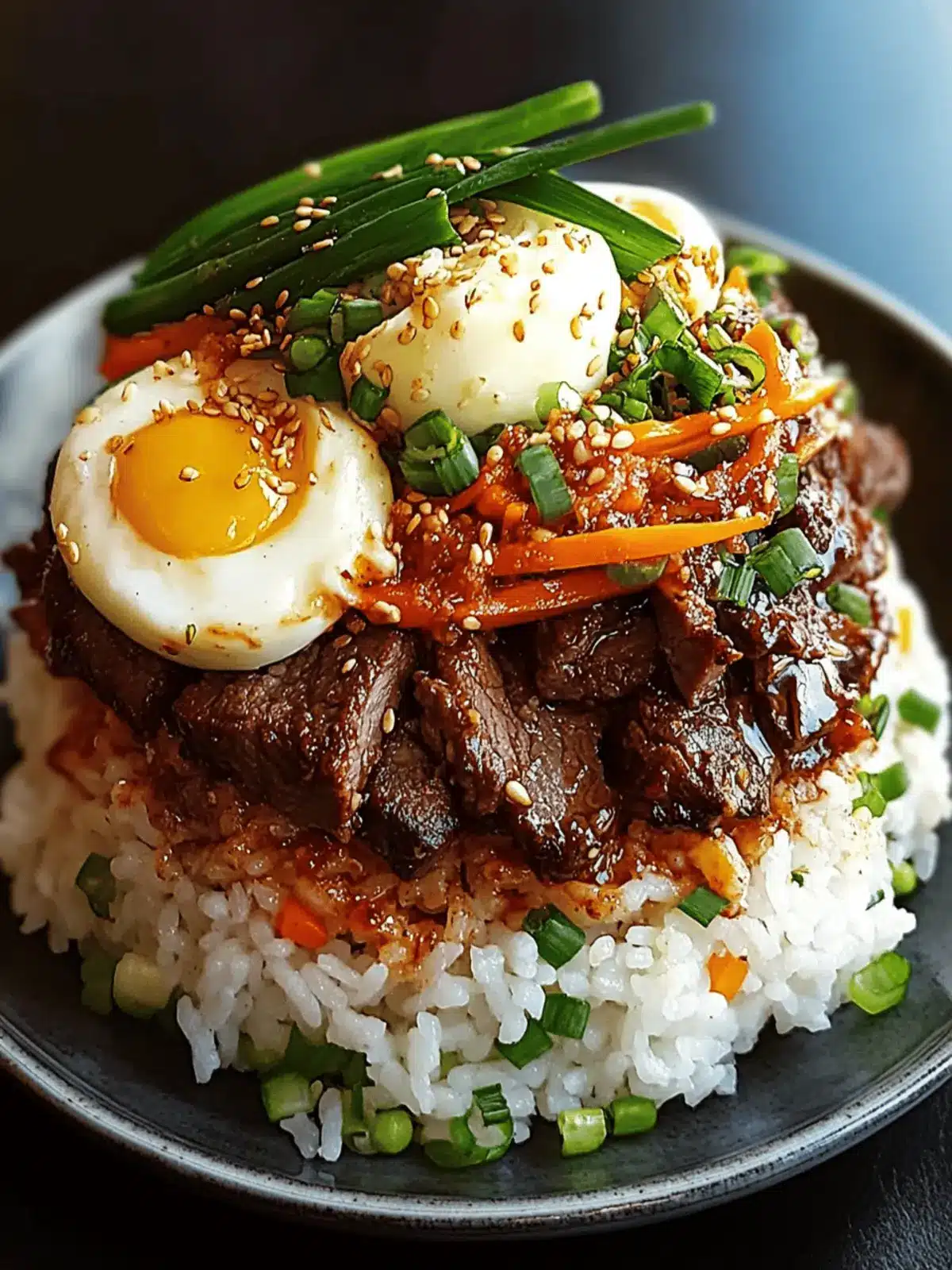 Korean BBQ Beef Rice Stack