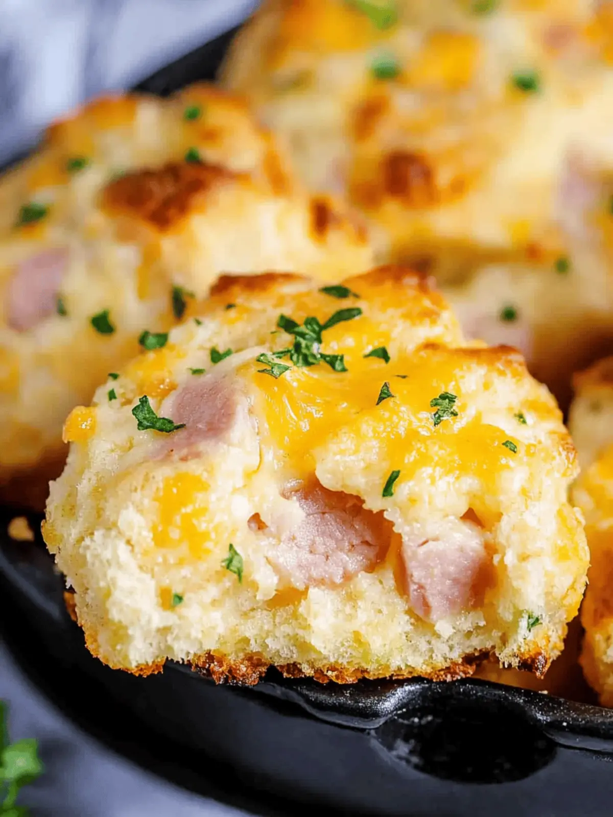 Ham & Cheese Butter Swim Biscuits