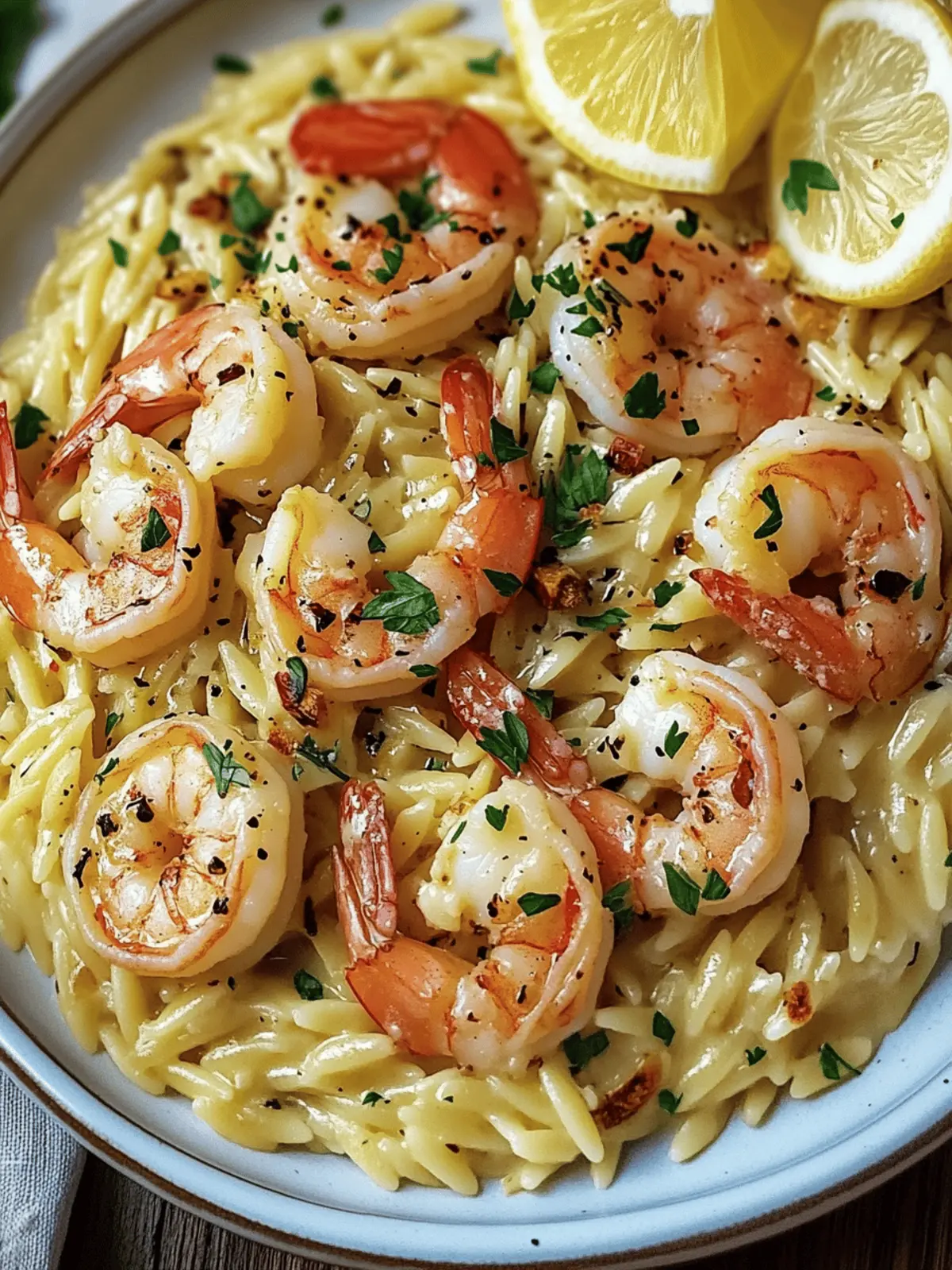 Shrimp Orzo In Lemon Garlic Sauce