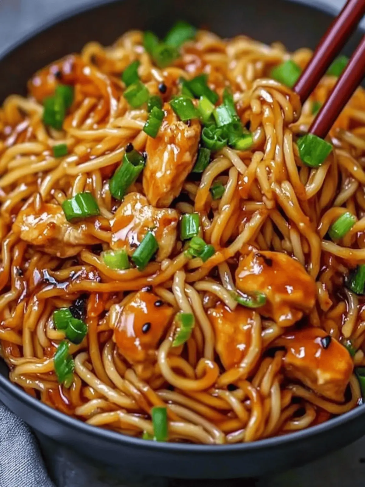 Sticky Garlic Chicken Noodles