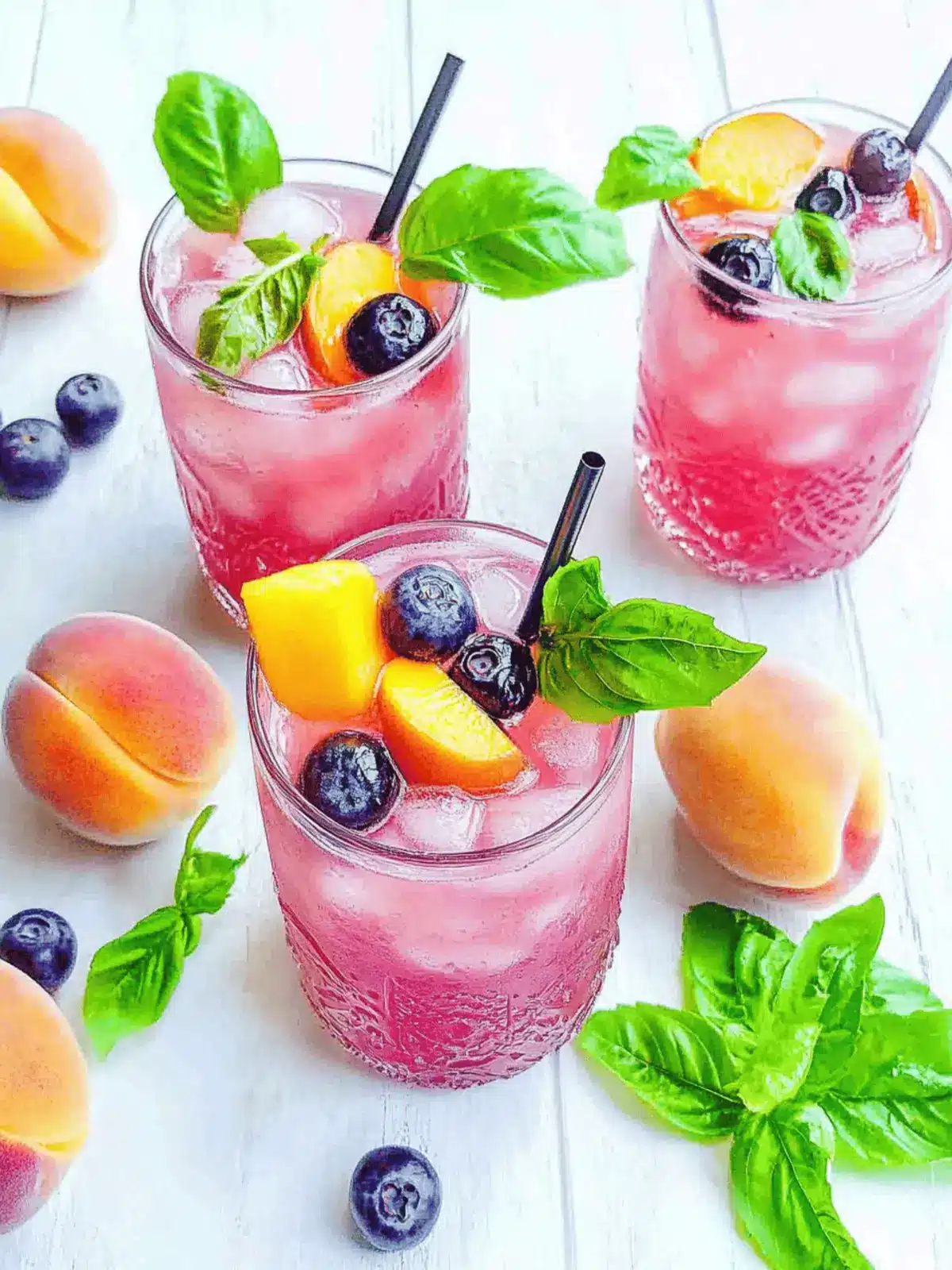 Blueberry and Peach Vodka Spritzer