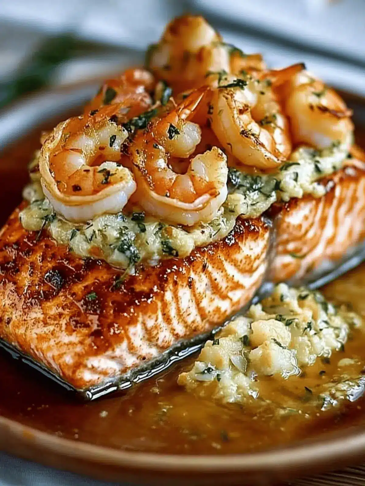 Elegant Crab and Shrimp Stuffed Salmon