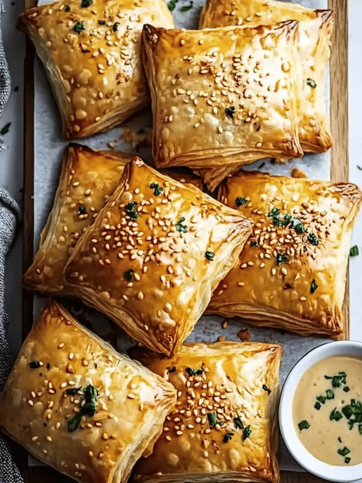 Cheesy Vegan Potato and Onion Puff Pastries