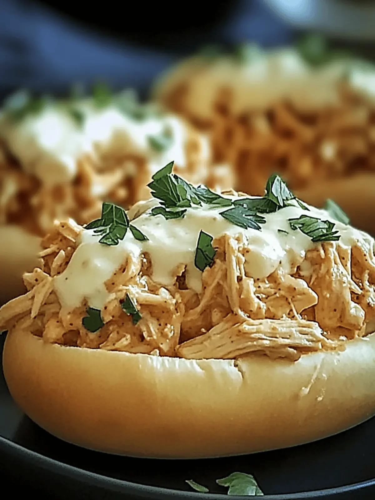 Chicken Alfredo Sloppy Joes
