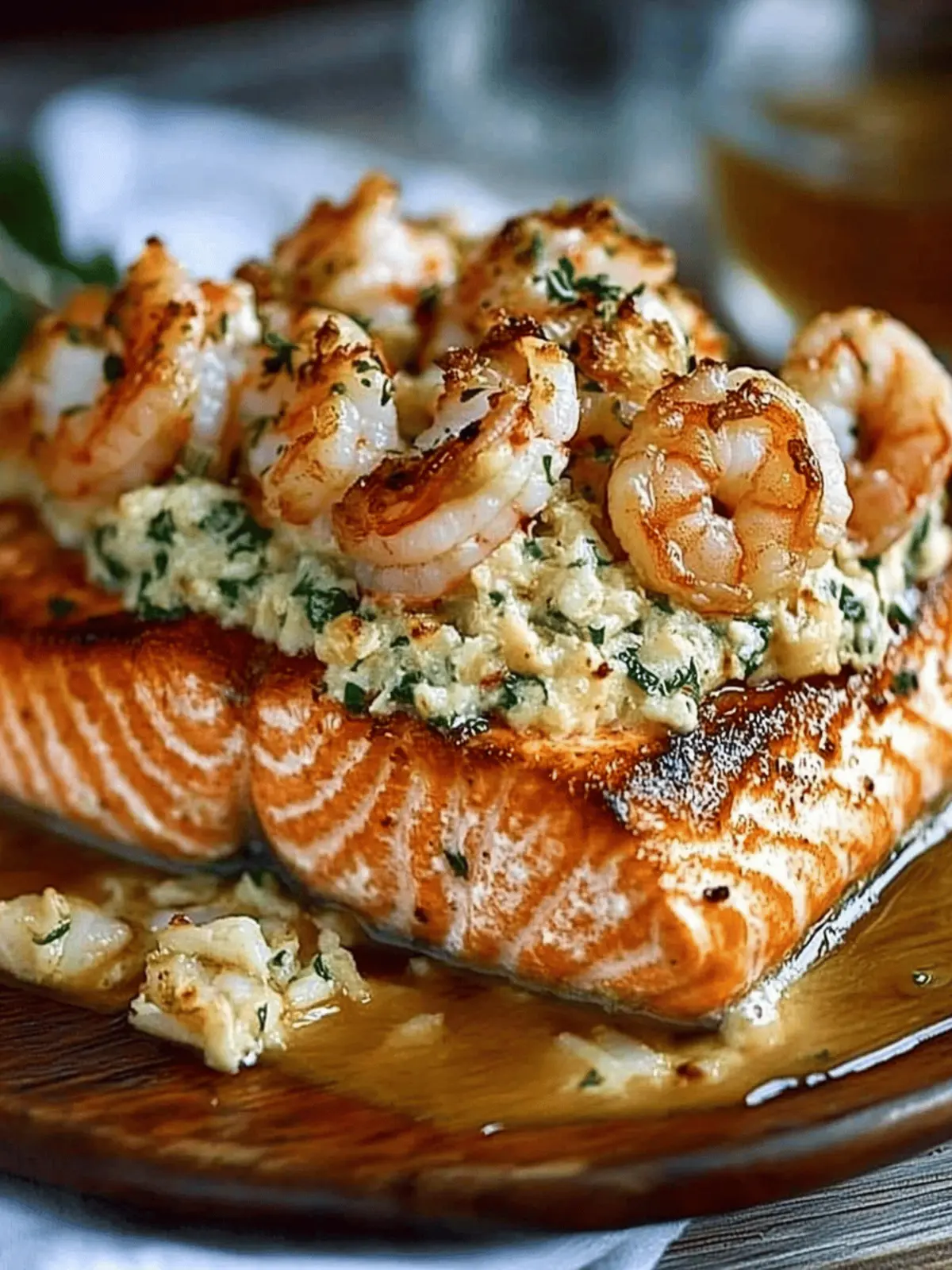 Elegant Crab and Shrimp Stuffed Salmon