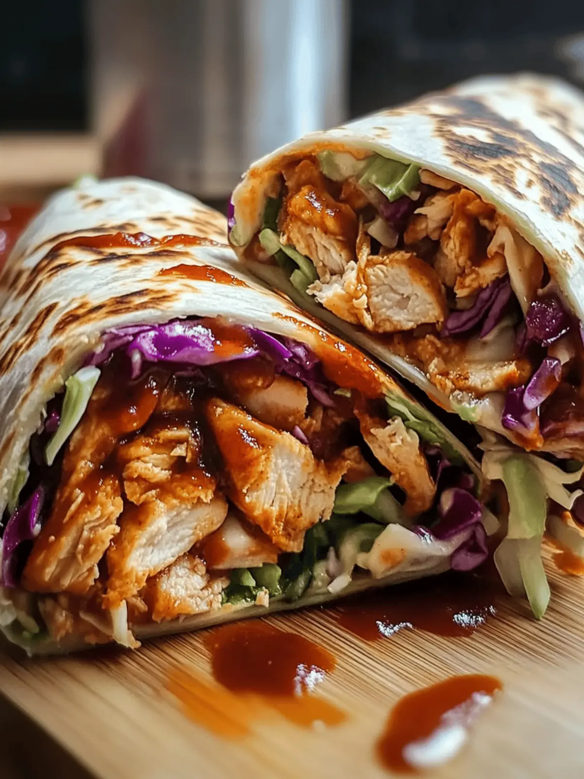 BBQ Chicken Coleslaw Wraps