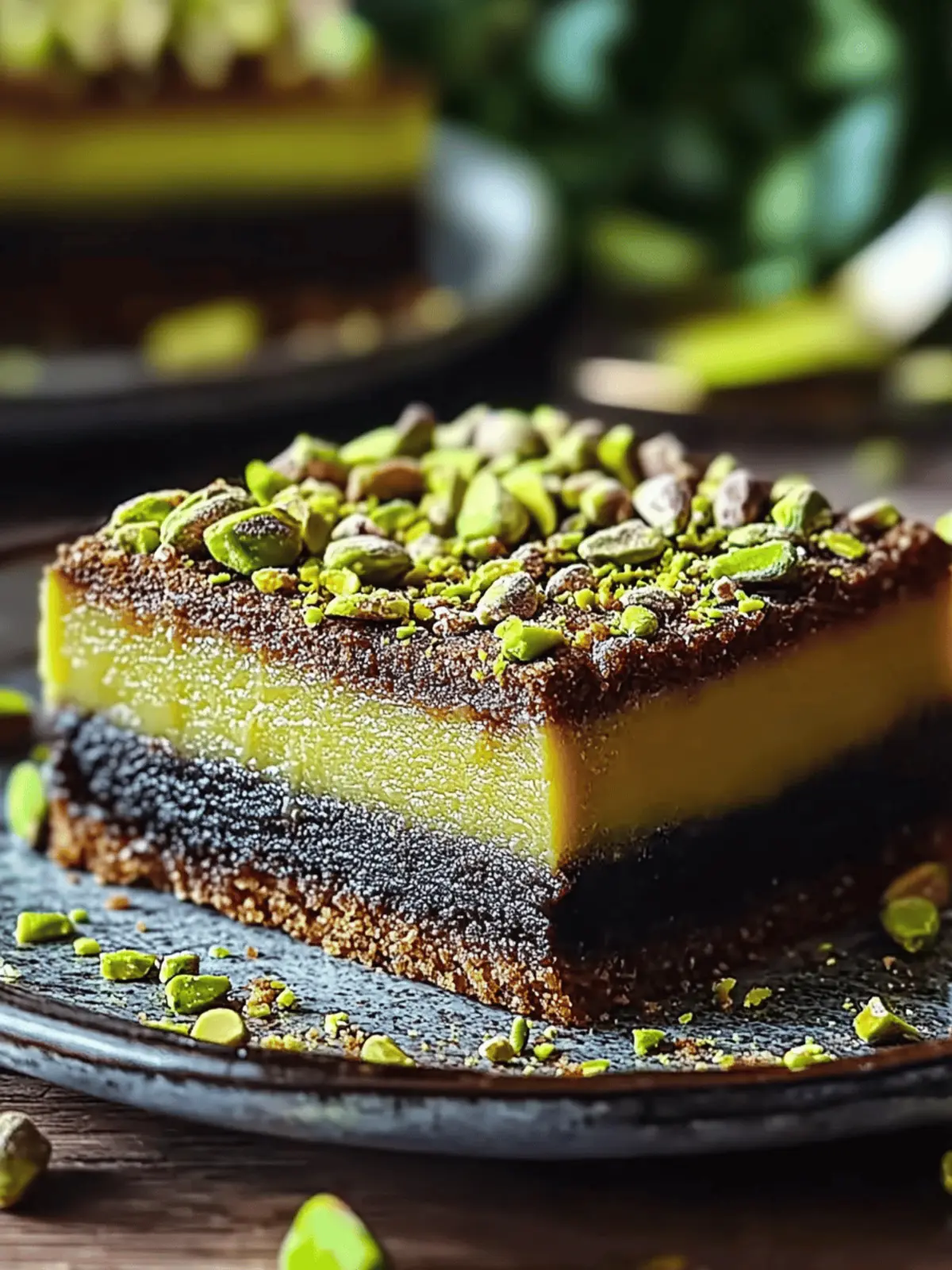 Pistachio Kunafa Brownies