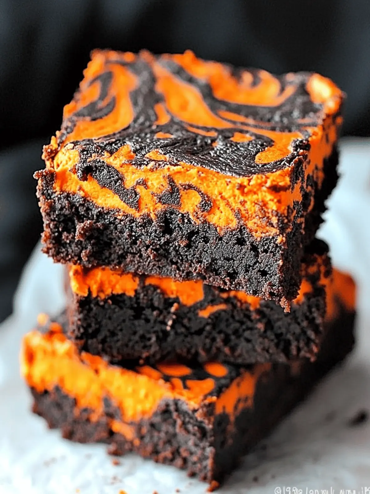 Halloween Swirl Cream Cheese Brownies