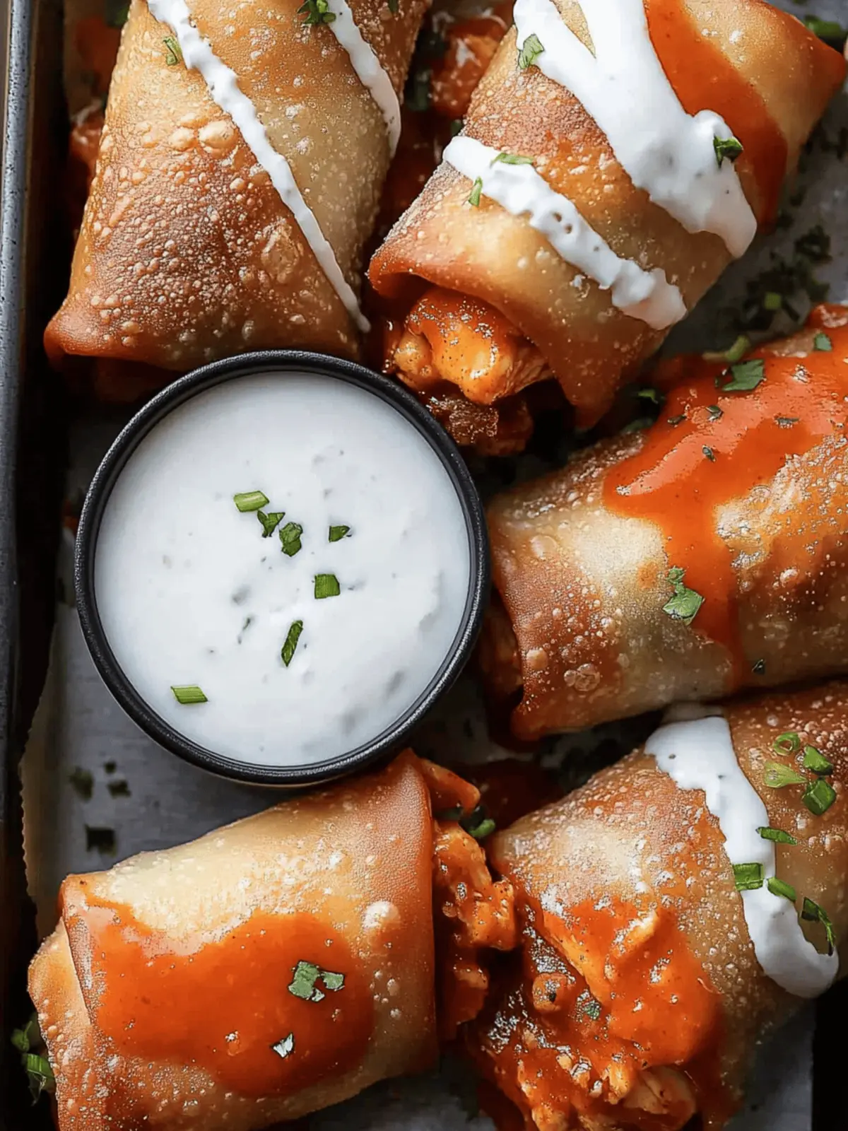 Buffalo Chicken Egg Rolls