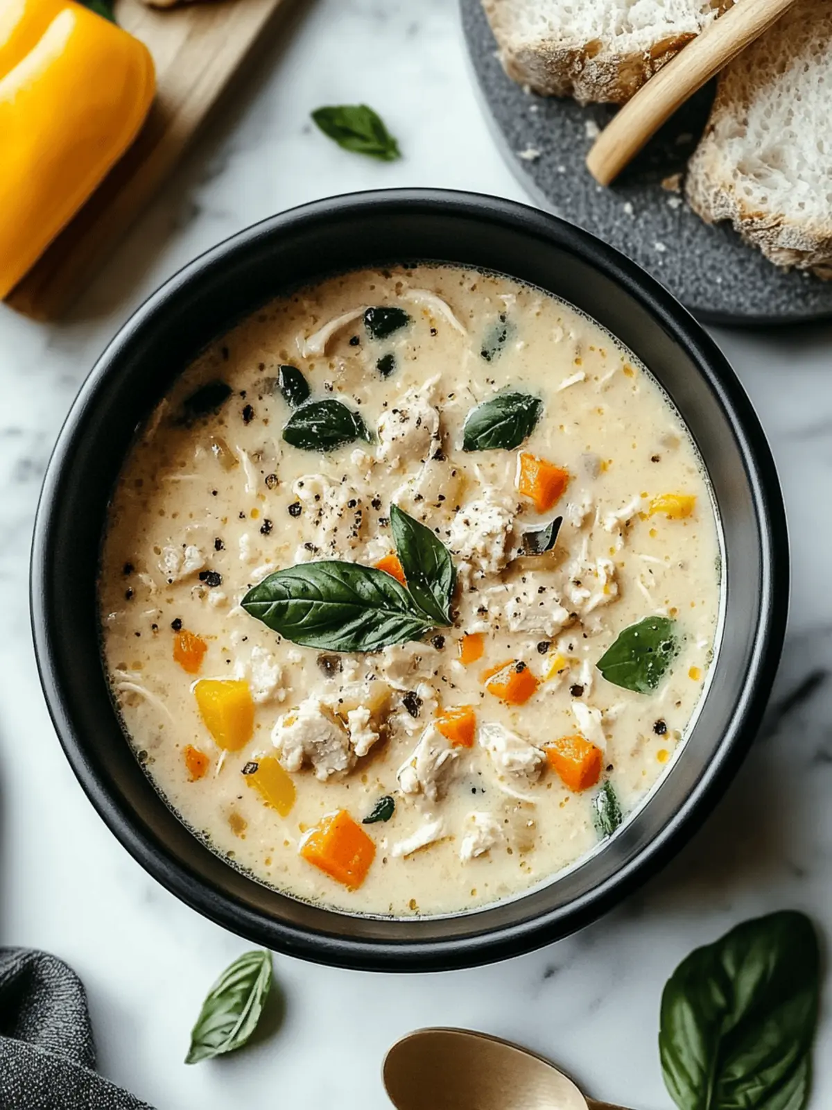 Creamy Italian Ground Chicken Soup