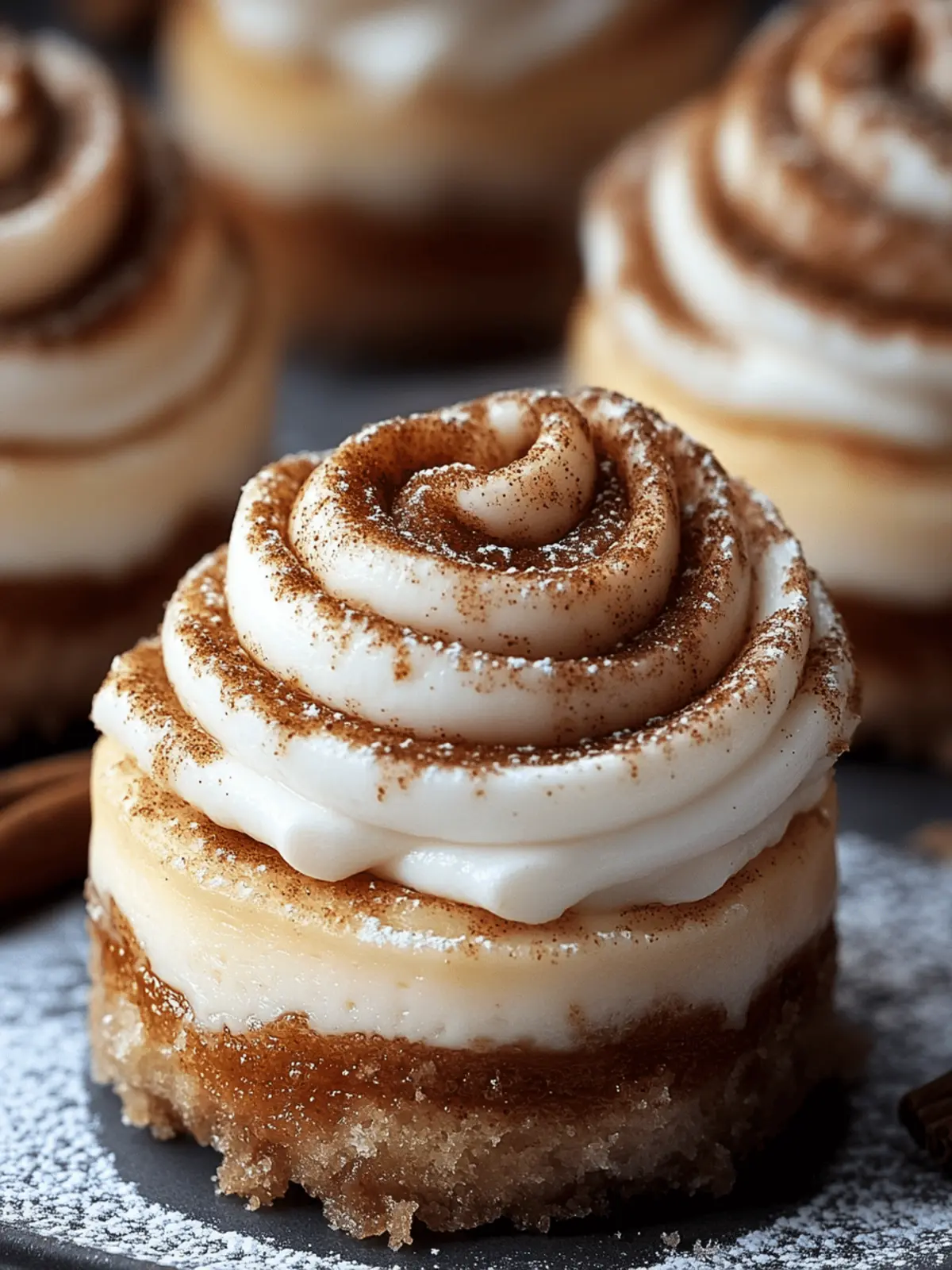 Mini Cinnamon Roll Cheesecakes