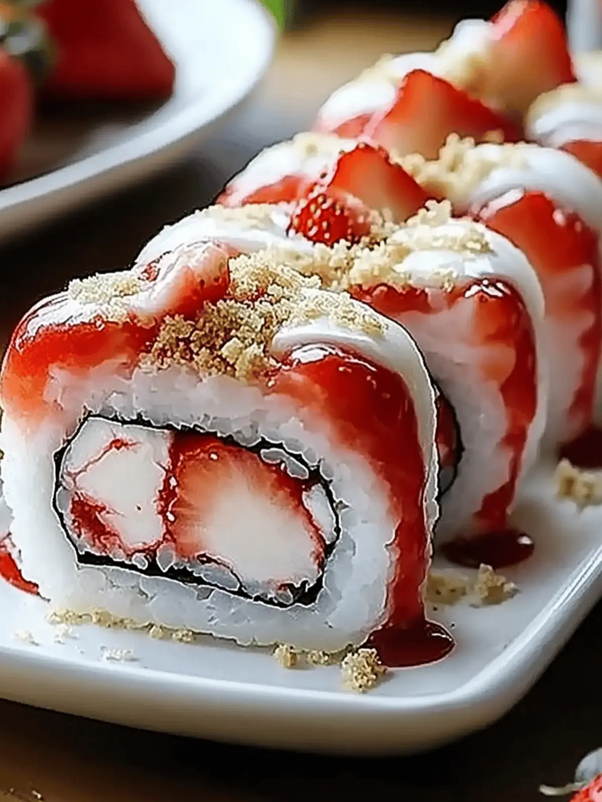 Strawberry Shortcake Sushi Roll