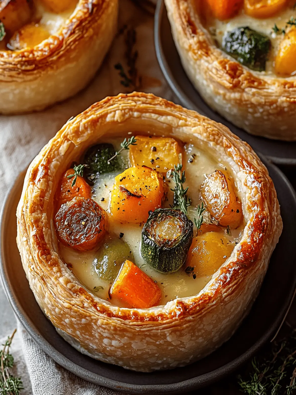 Roasted Autumn Vegetable Pot Pies
