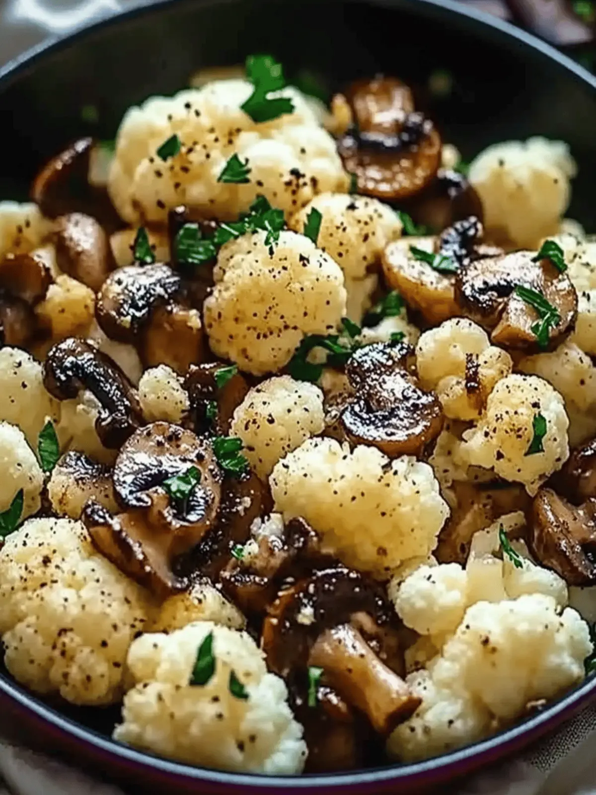 Garlic Cauliflower Mushroom Skillet