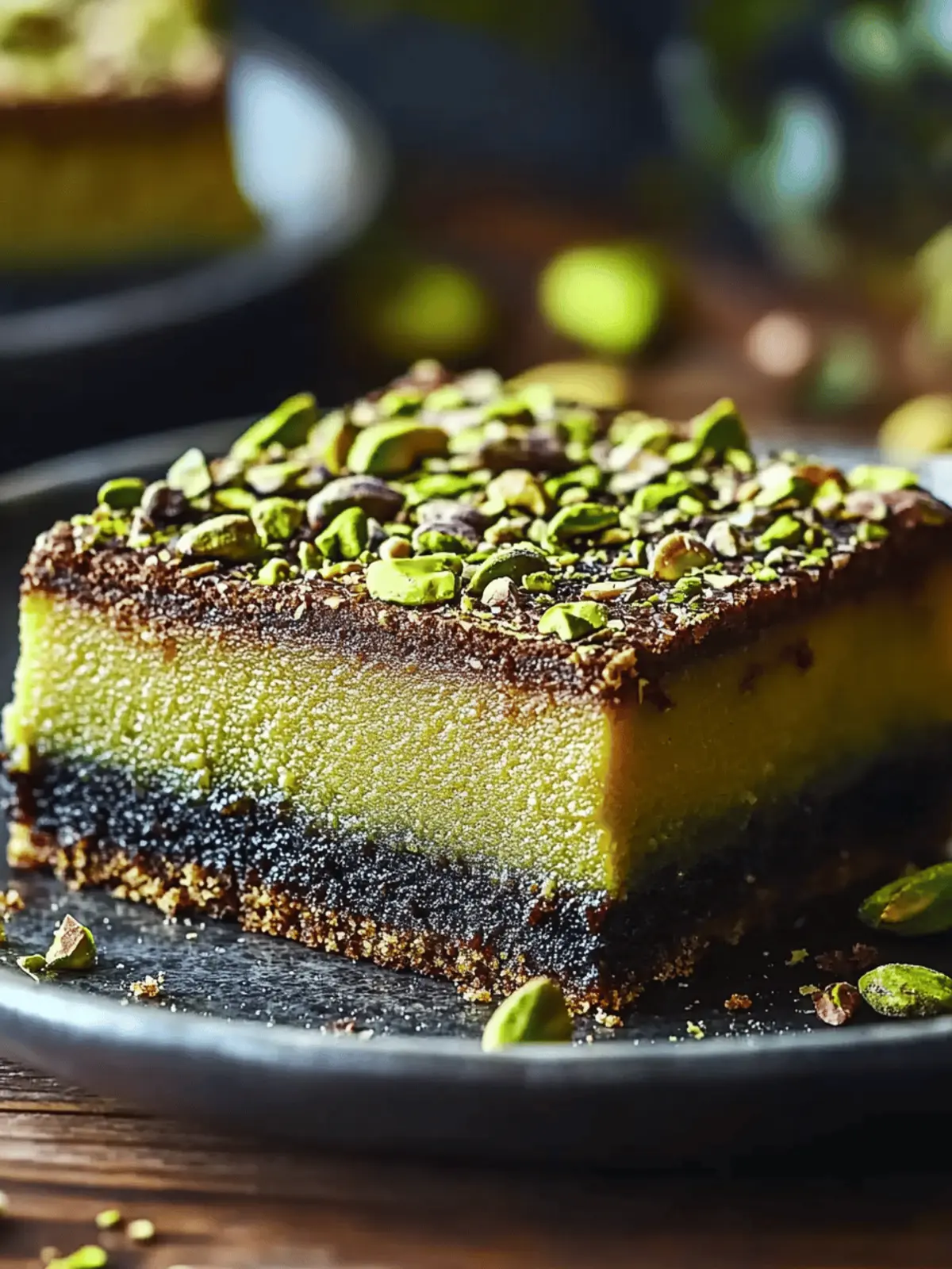 Pistachio Kunafa Brownies
