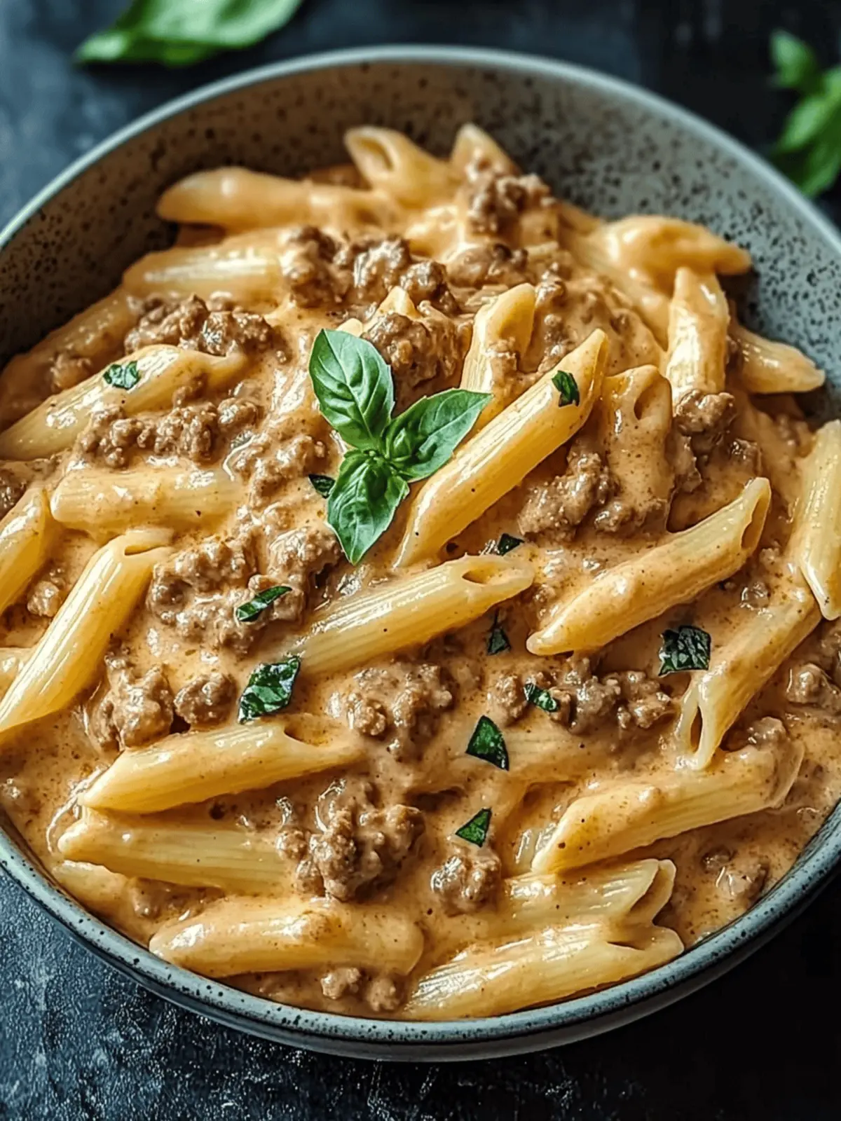 High Protein Creamy Beef Pasta