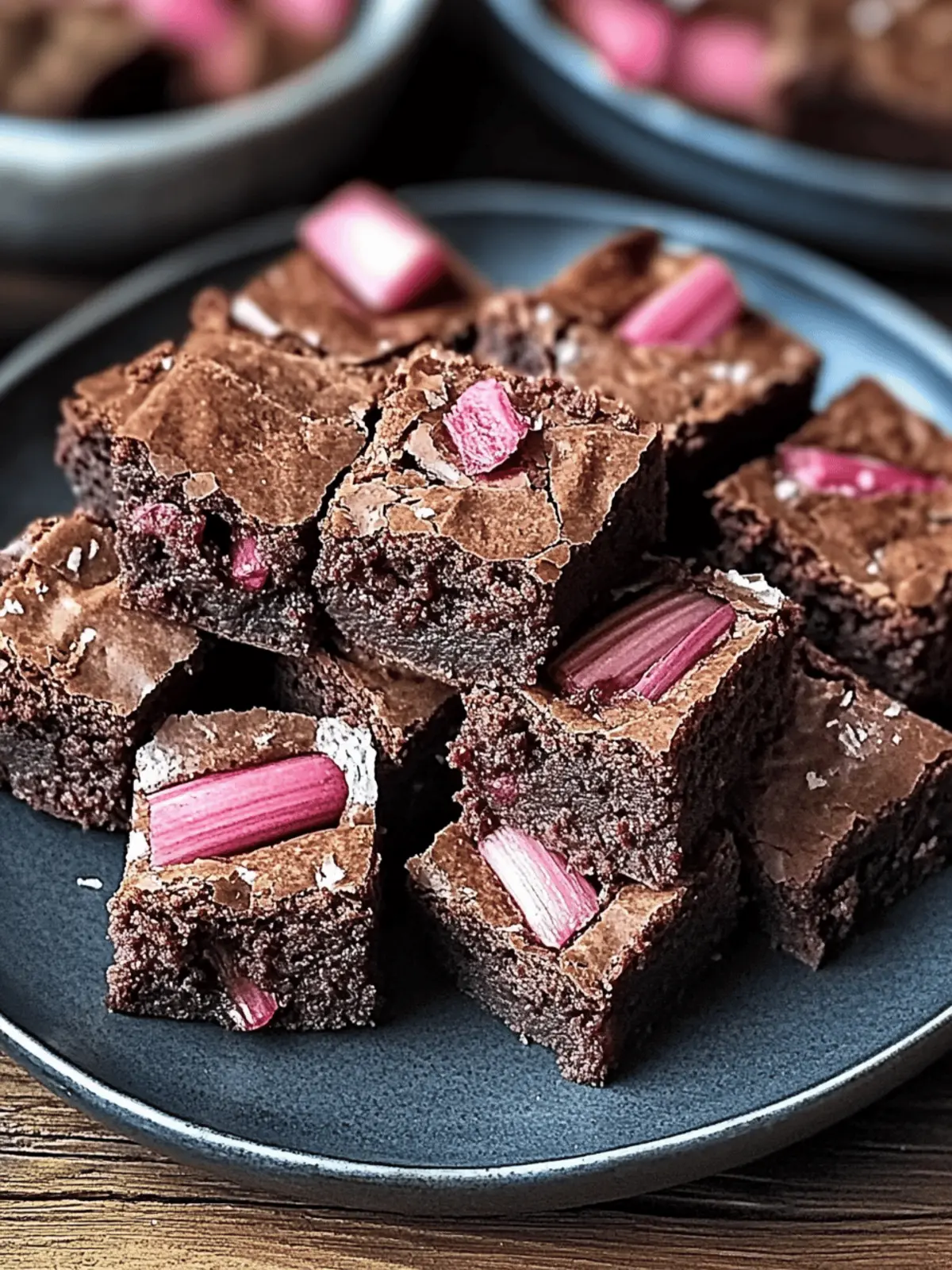 Chocolate Rhubarb Brownies