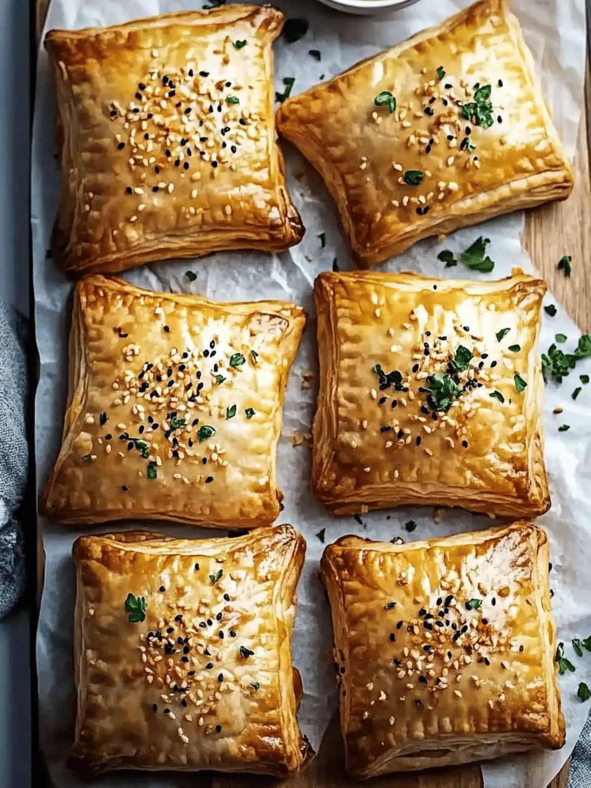 Cheesy Vegan Potato and Onion Puff Pastries