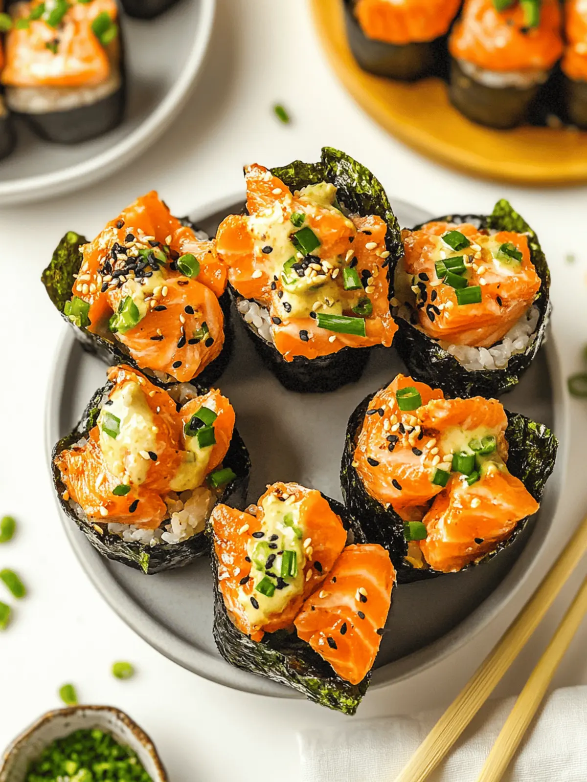 Baked Salmon Sushi Cups