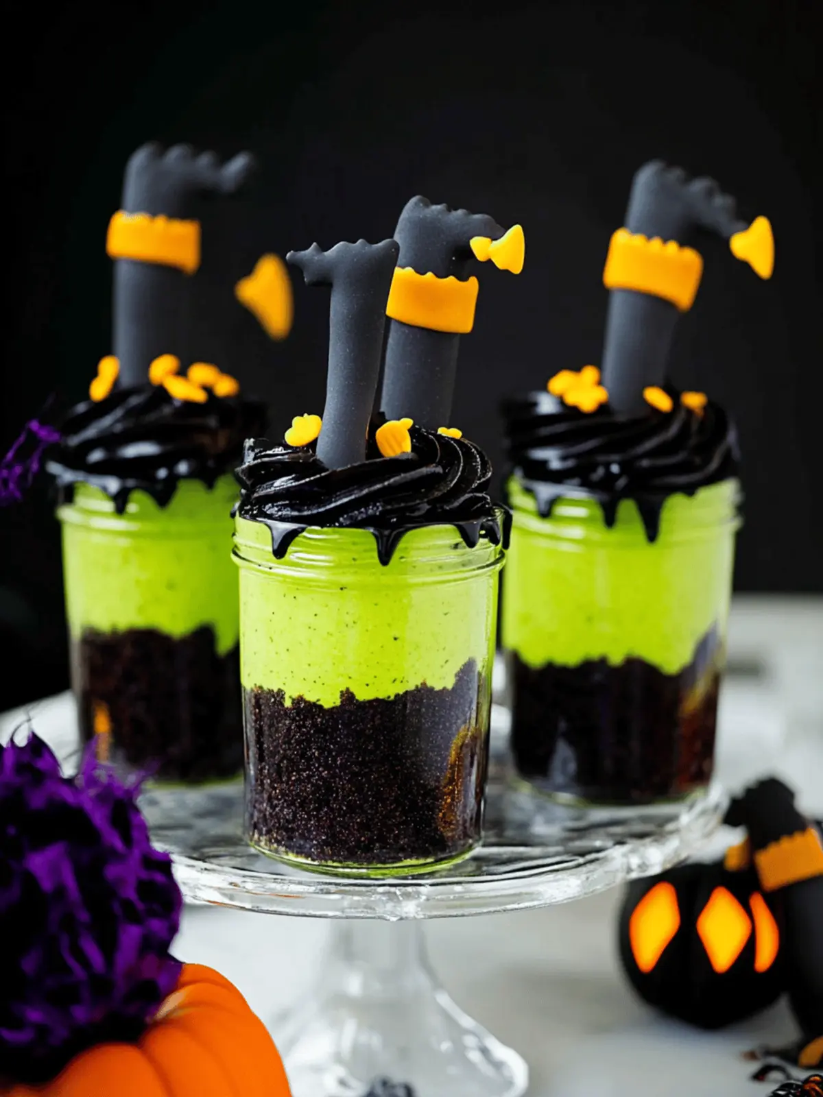 Witches' Brew Halloween Cake Jars