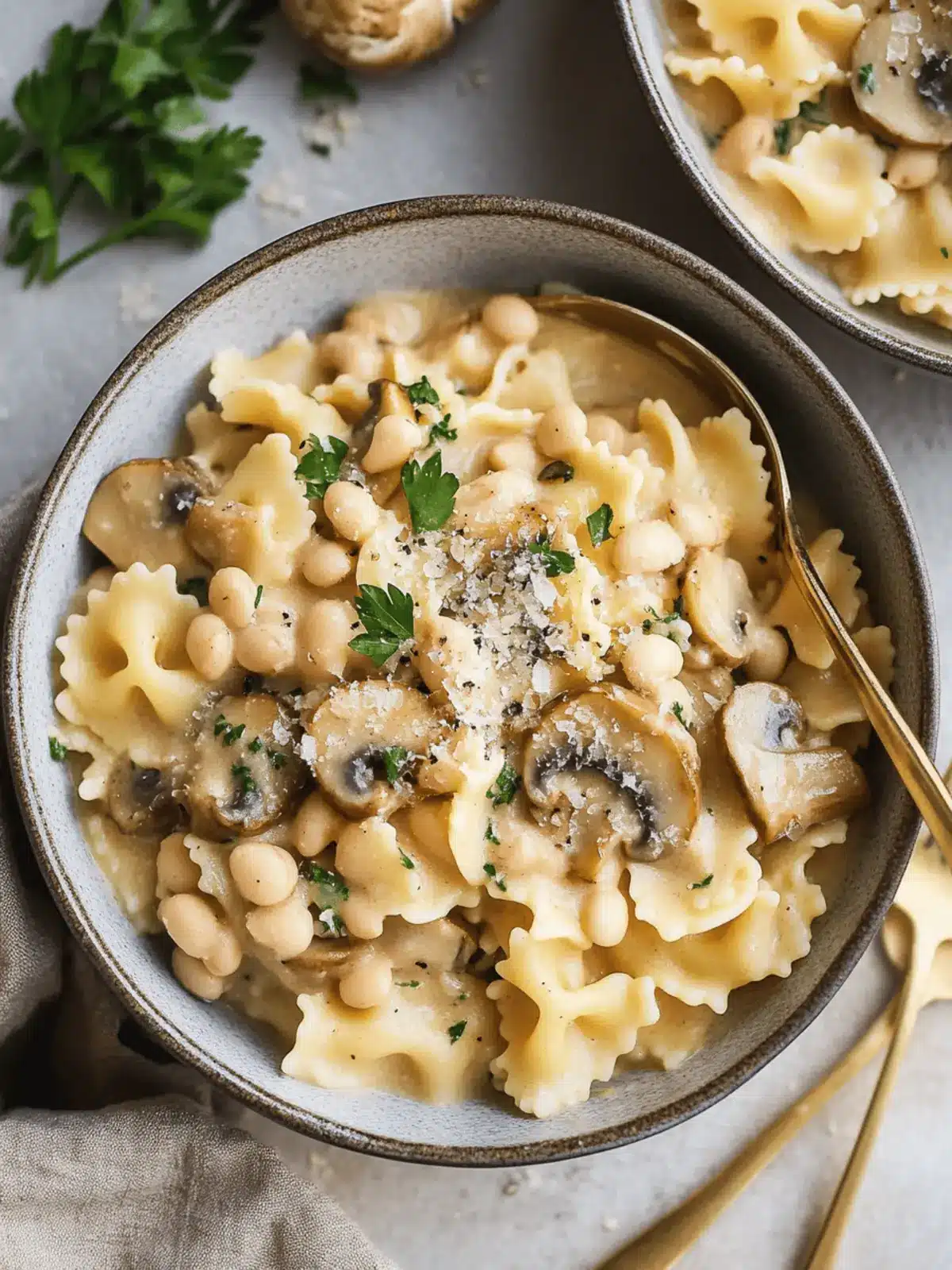 One-Pot Mushroom and White Bean Pasta