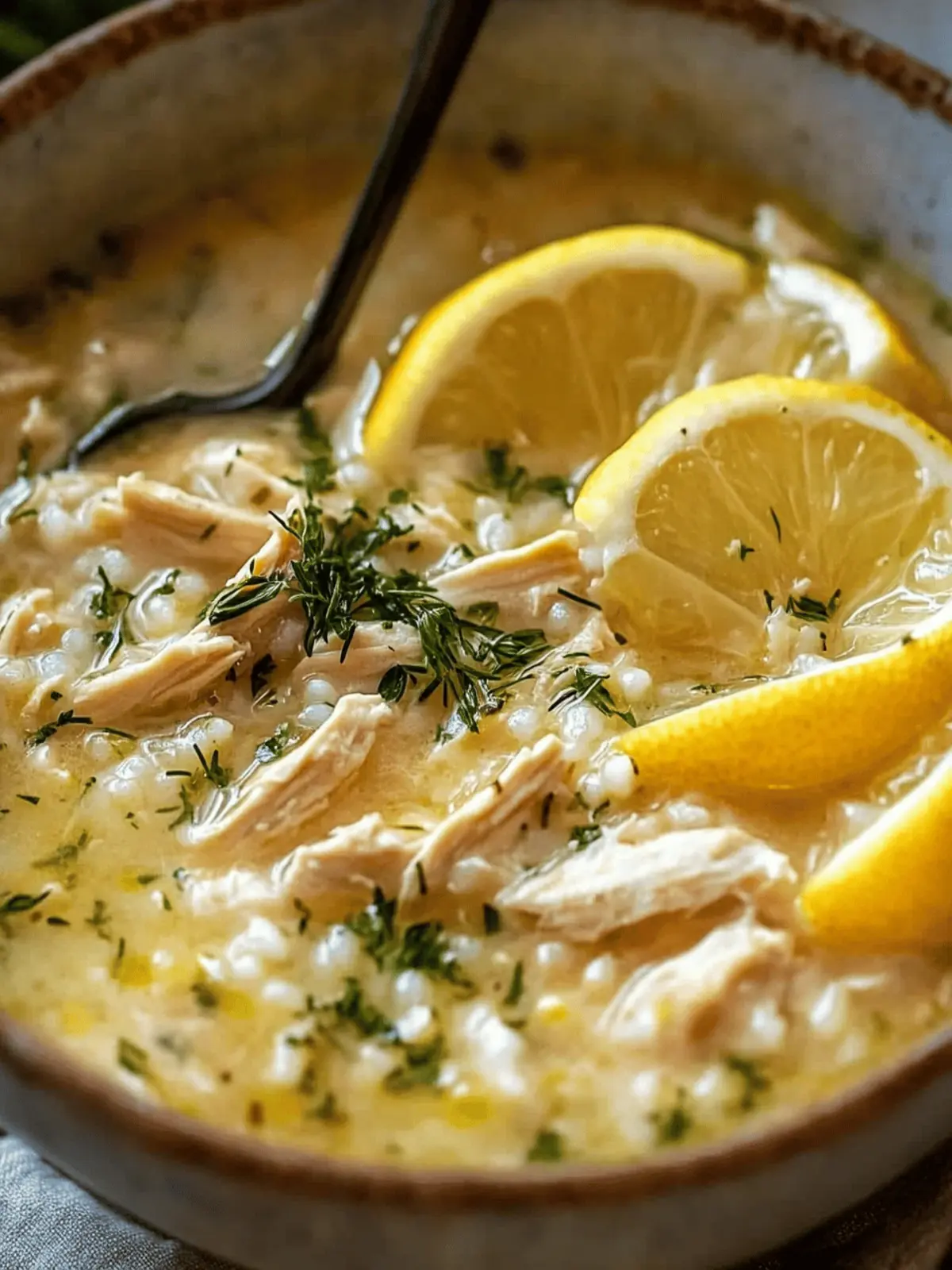 Mediterranean Lemon Chicken Soup
