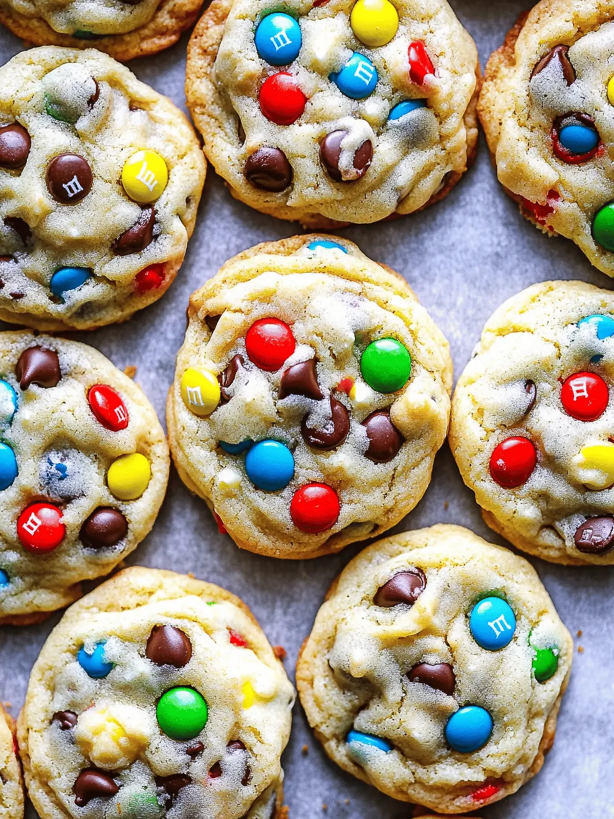 Thick Mini M&M Chocolate Chip Cookies