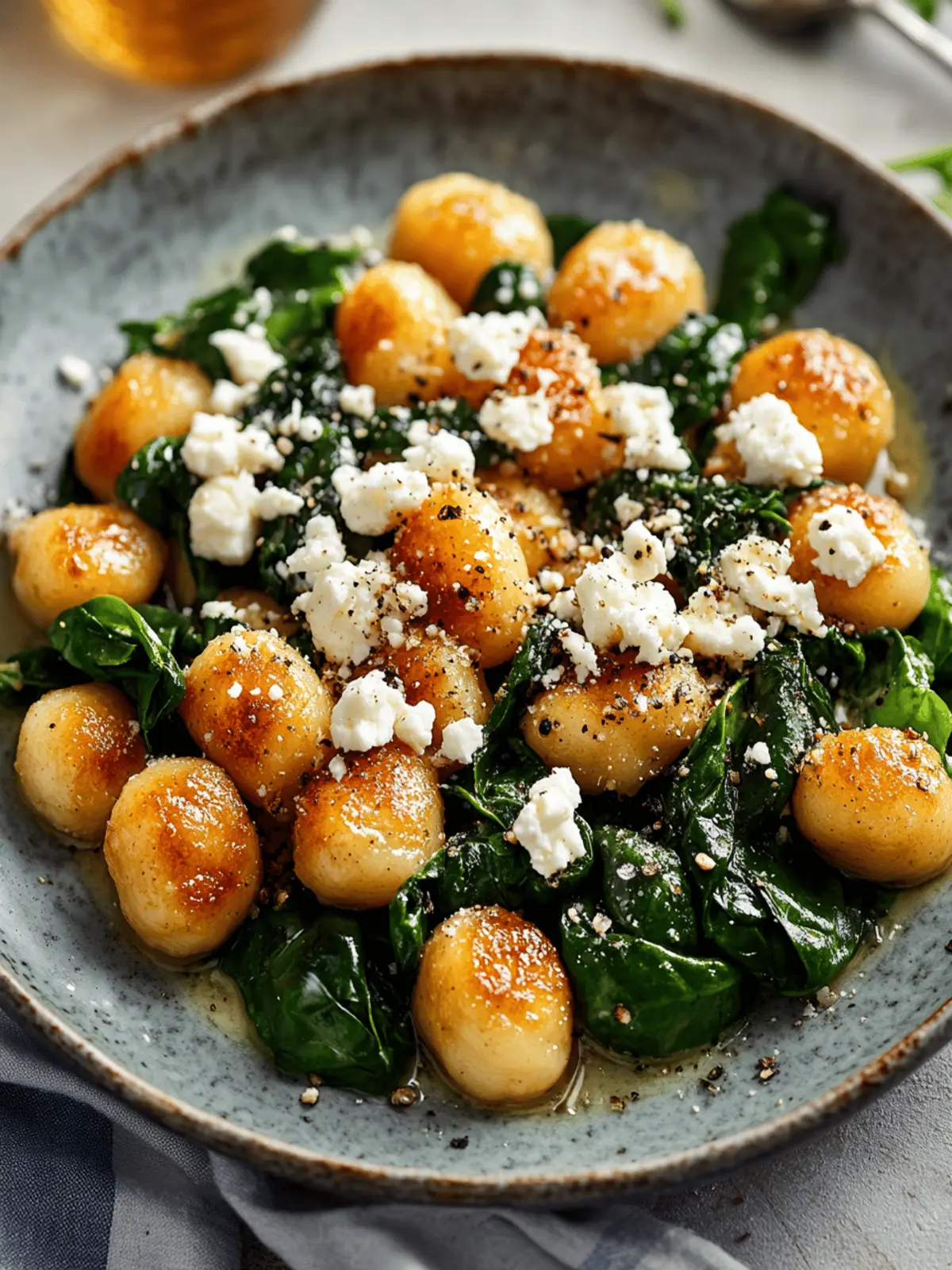 Crispy Gnocchi With Spinach And Feta