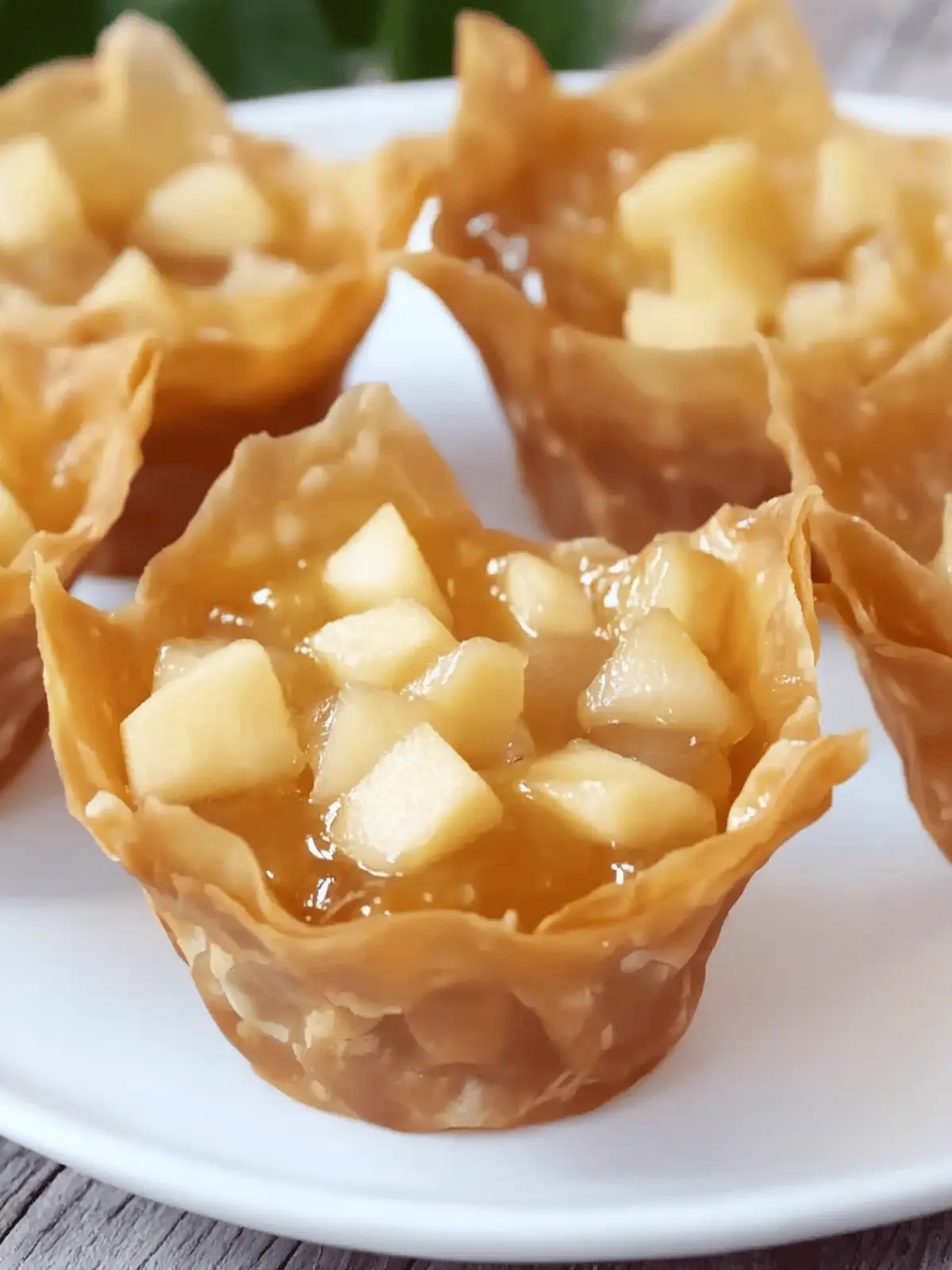apple pie wonton cups