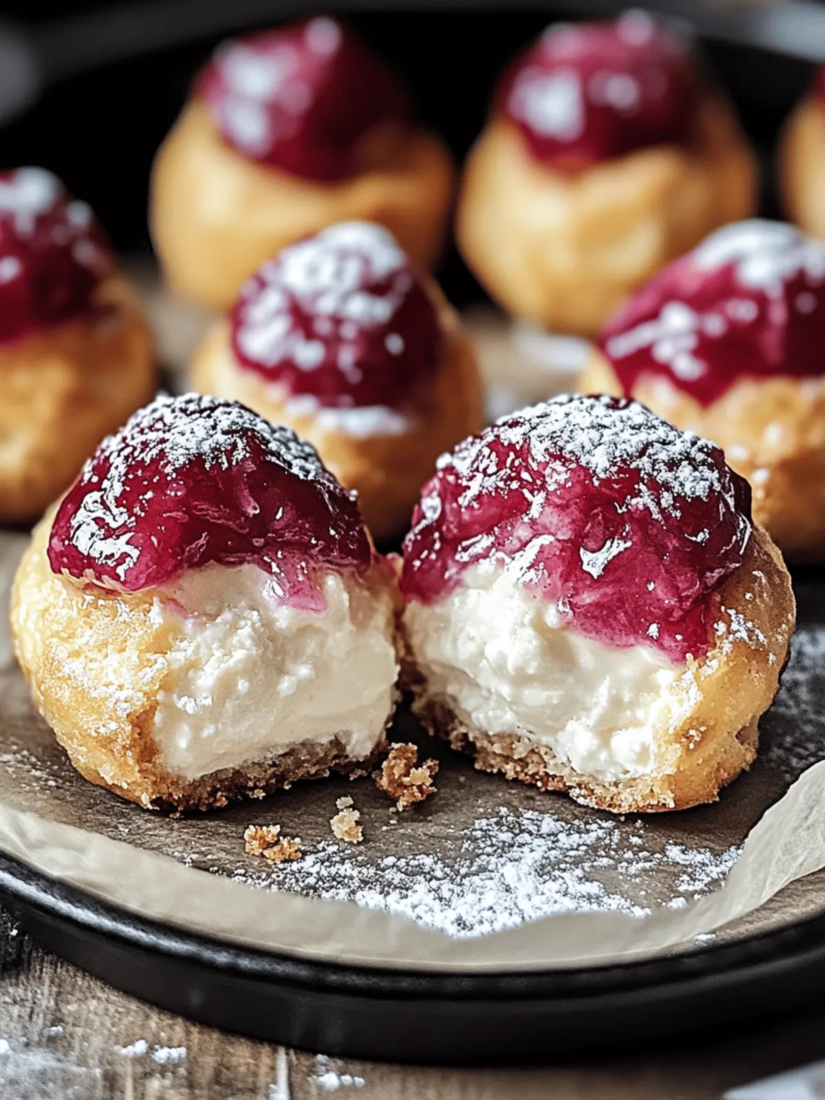 Twice-Baked Rhubarb Cheesecake Bombs