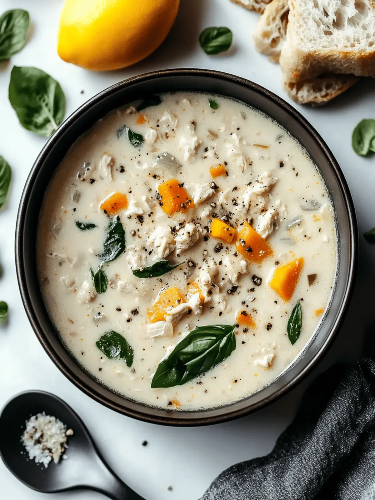 Creamy Italian Ground Chicken Soup