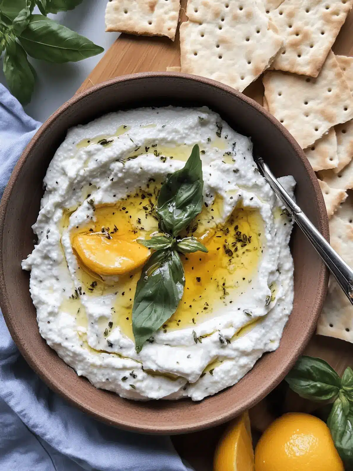 Hot Honey Herby Ricotta Dip