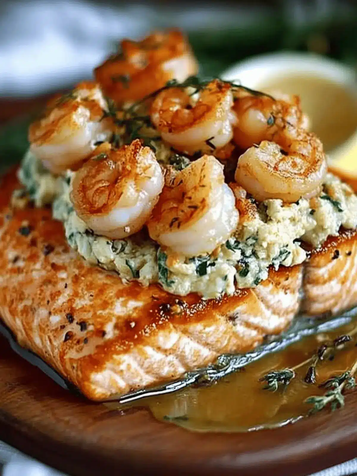 Elegant Crab and Shrimp Stuffed Salmon