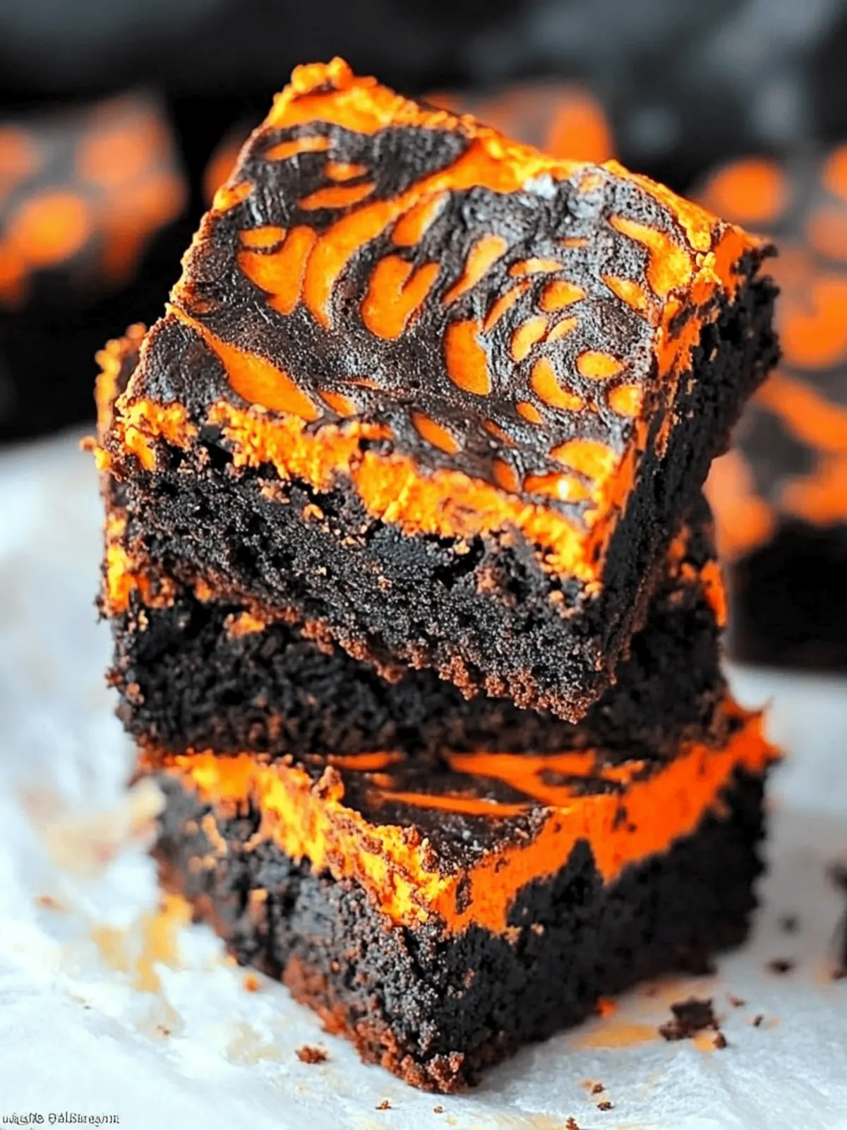 Halloween Swirl Cream Cheese Brownies