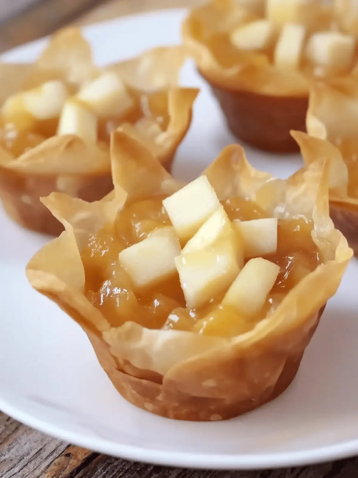 apple pie wonton cups